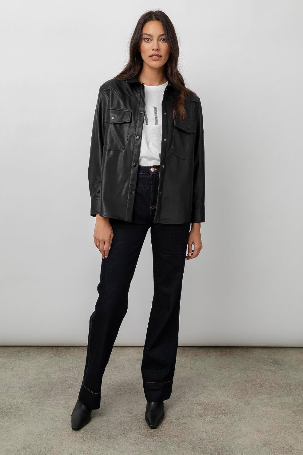 AUGUST SHIRT JACKET - BLACK sold by Rails product image thumbnail 4