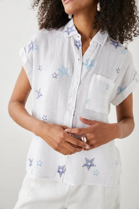 WHITNEY SHIRT - NAVY STITCHED STARS sold by Rails