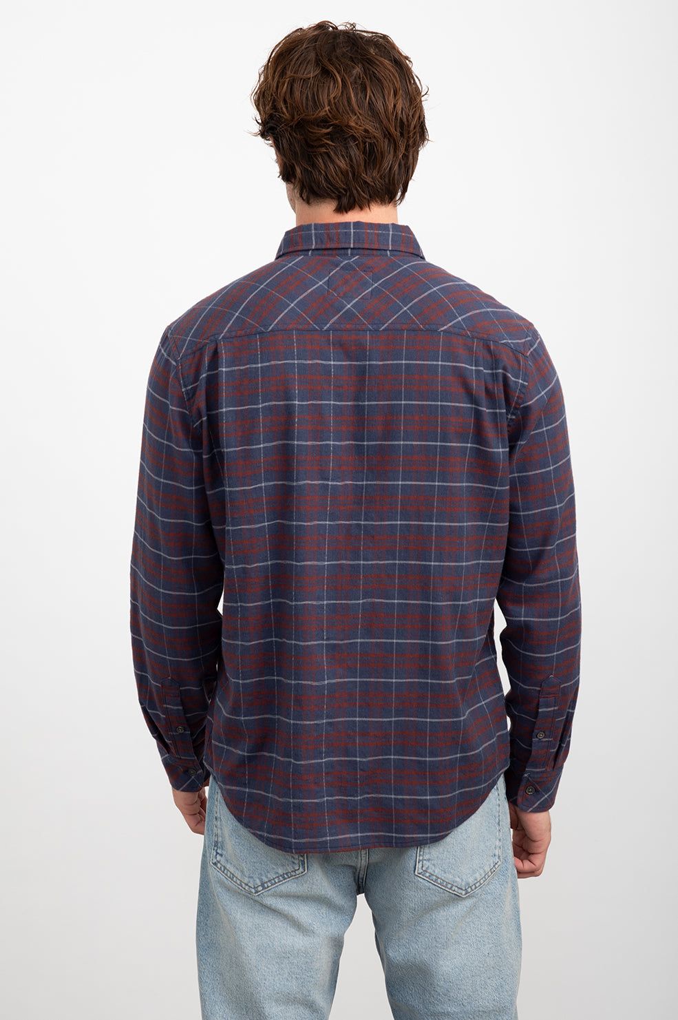 REID SHIRT - DEEP BLUE CRIMSON MELANGE sold by Rails product image thumbnail 4