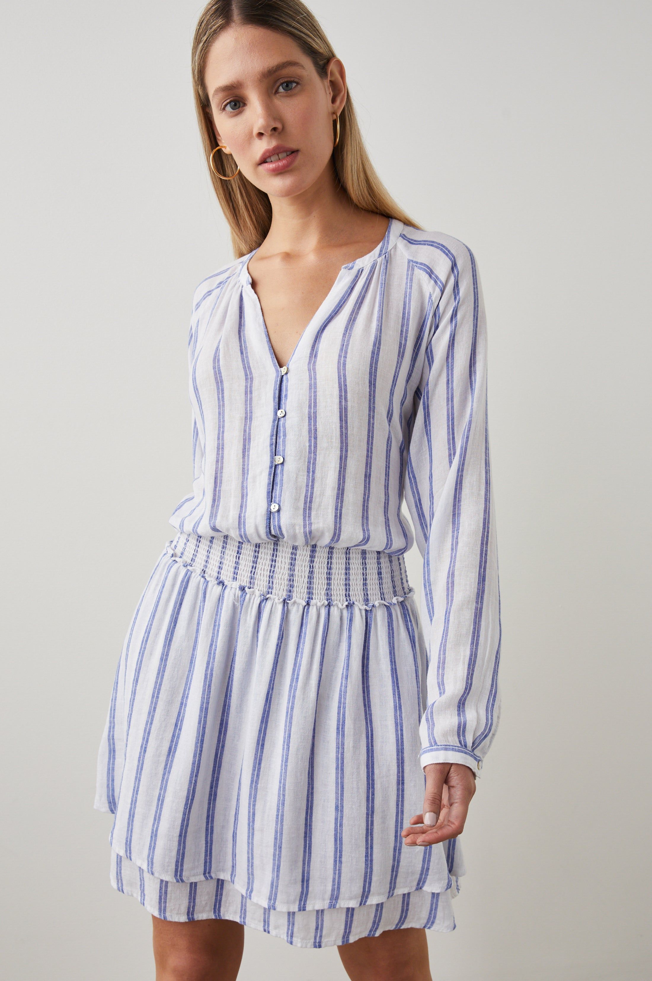 JASMINE DRESS - VILLA STRIPE sold by Rails