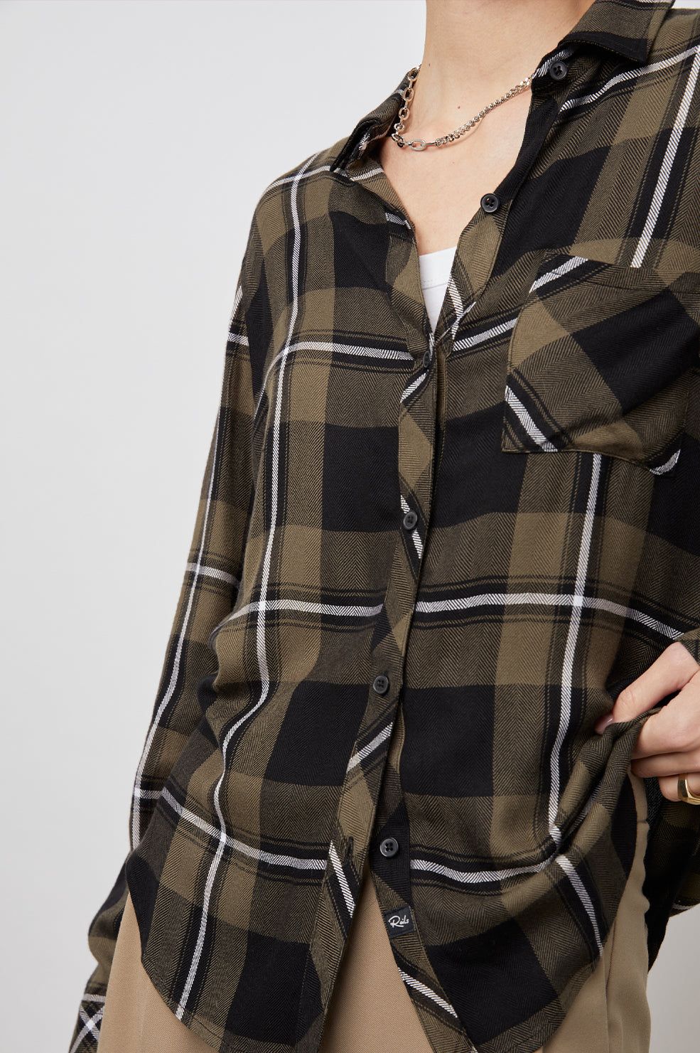 HUNTER SHIRT - BLACK OLIVE IVORY sold by Rails product image thumbnail 2