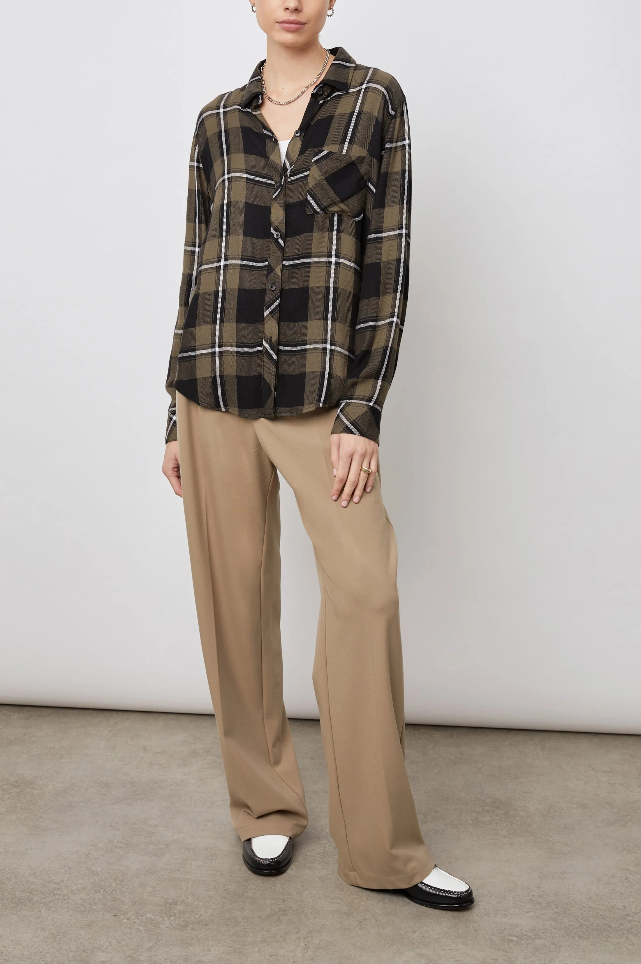 HUNTER SHIRT - BLACK OLIVE IVORY sold by Rails