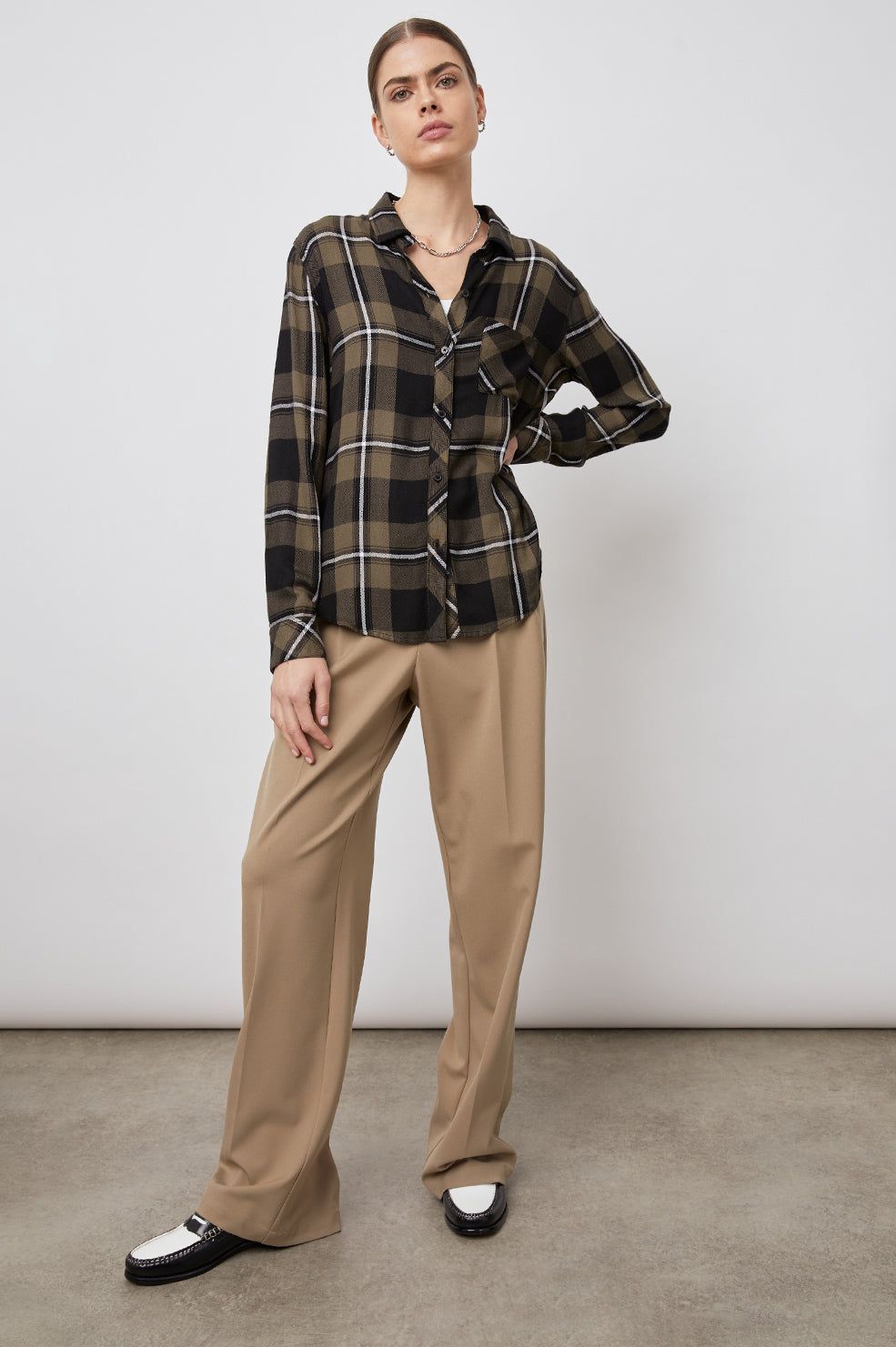 HUNTER SHIRT - BLACK OLIVE IVORY sold by Rails product image thumbnail 3