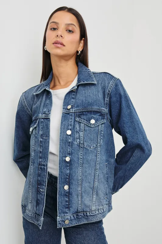 GROVE BOYFRIEND TRUCKER JACKET - INDIGO HAZE sold by Rails
