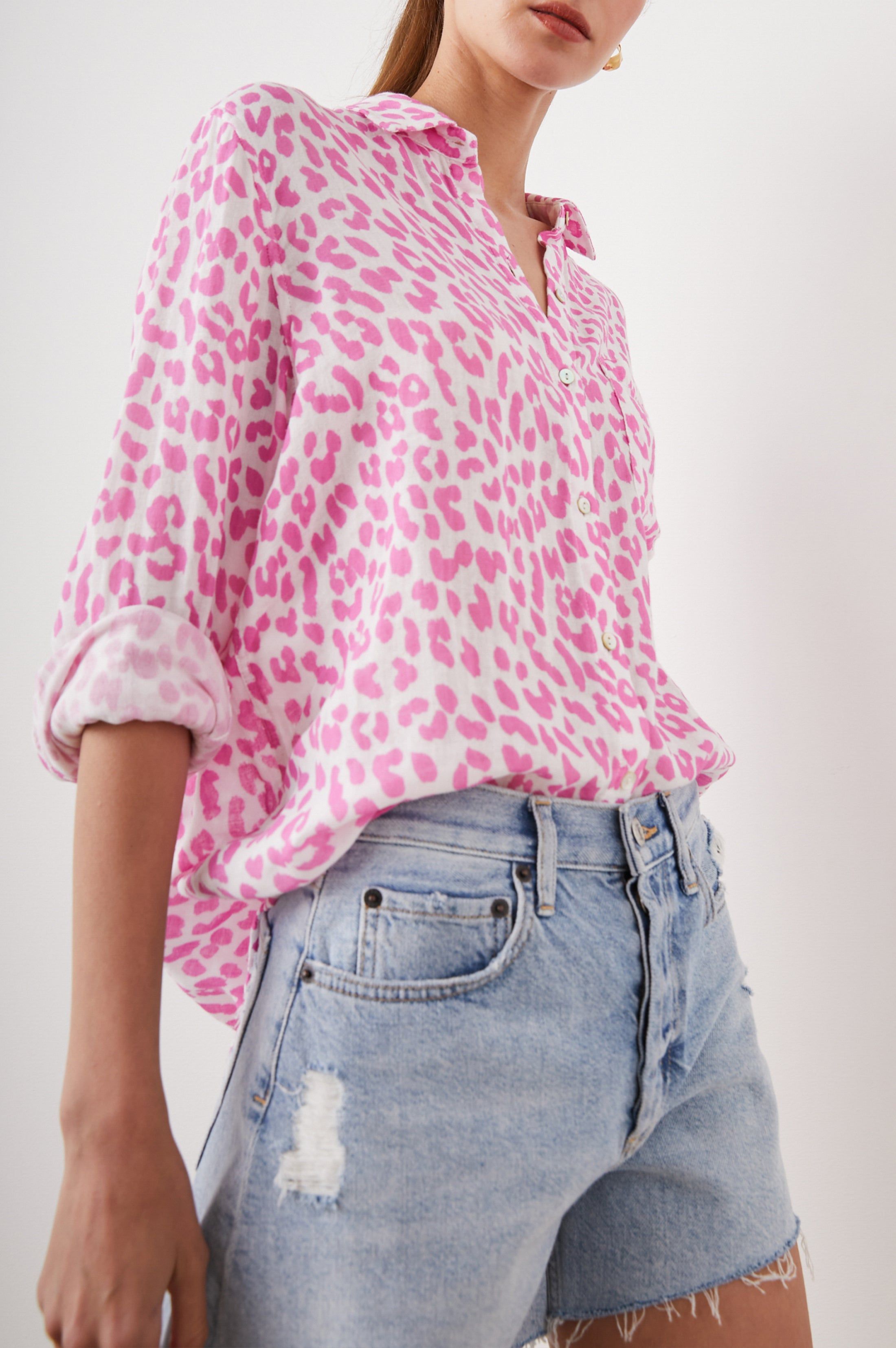 ELLIS SHIRT - FUCHSIA JAGUAR sold by Rails product image thumbnail 4