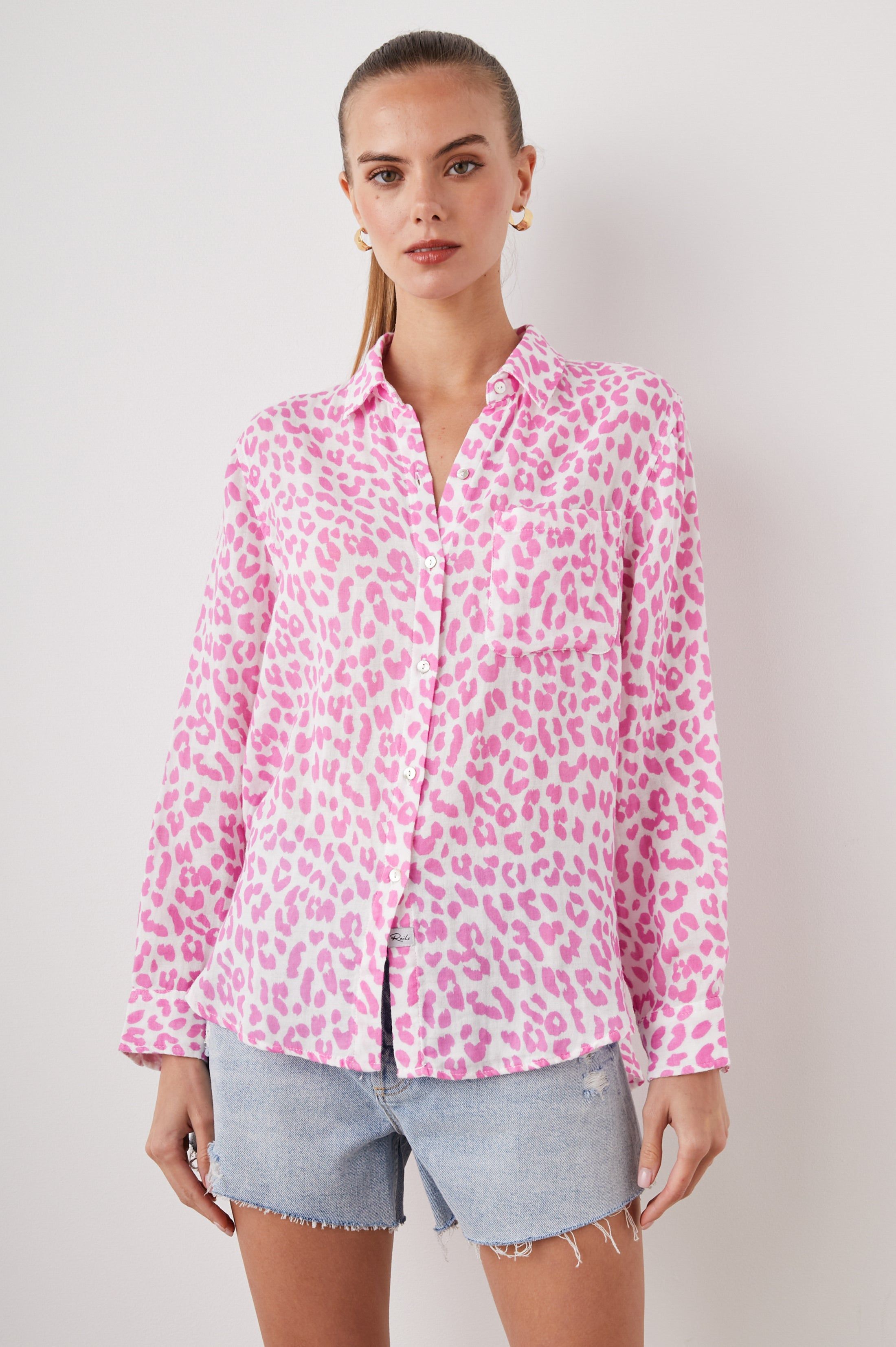 ELLIS SHIRT - FUCHSIA JAGUAR sold by Rails product image thumbnail 2