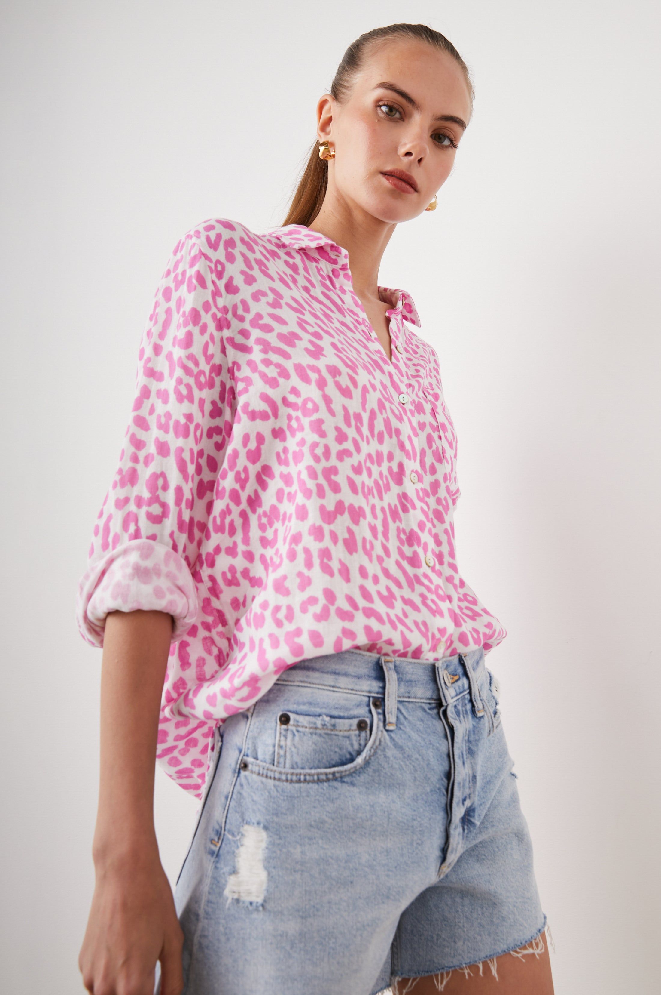 ELLIS SHIRT - FUCHSIA JAGUAR sold by Rails product image thumbnail 3