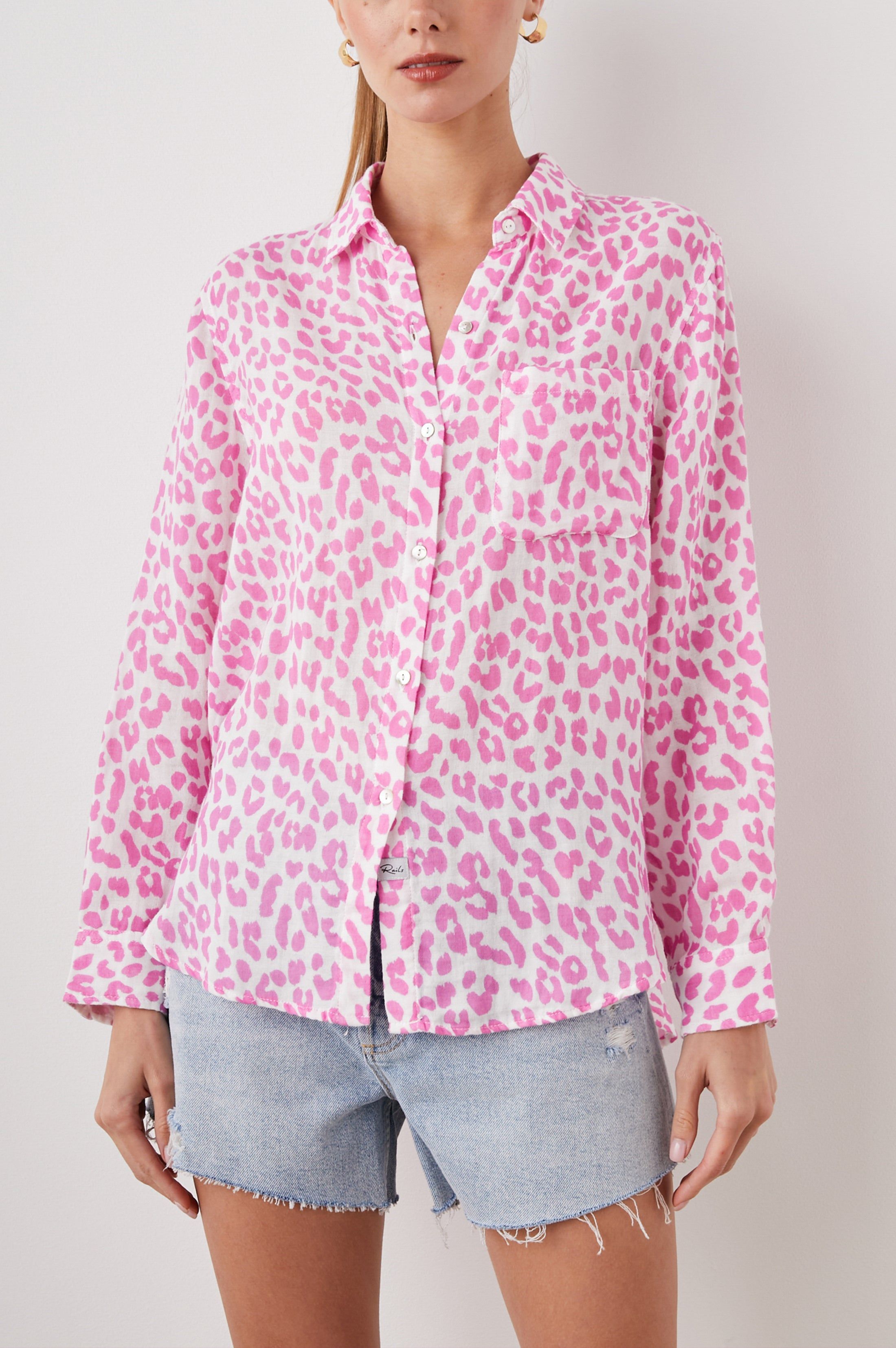 ELLIS SHIRT - FUCHSIA JAGUAR sold by Rails
