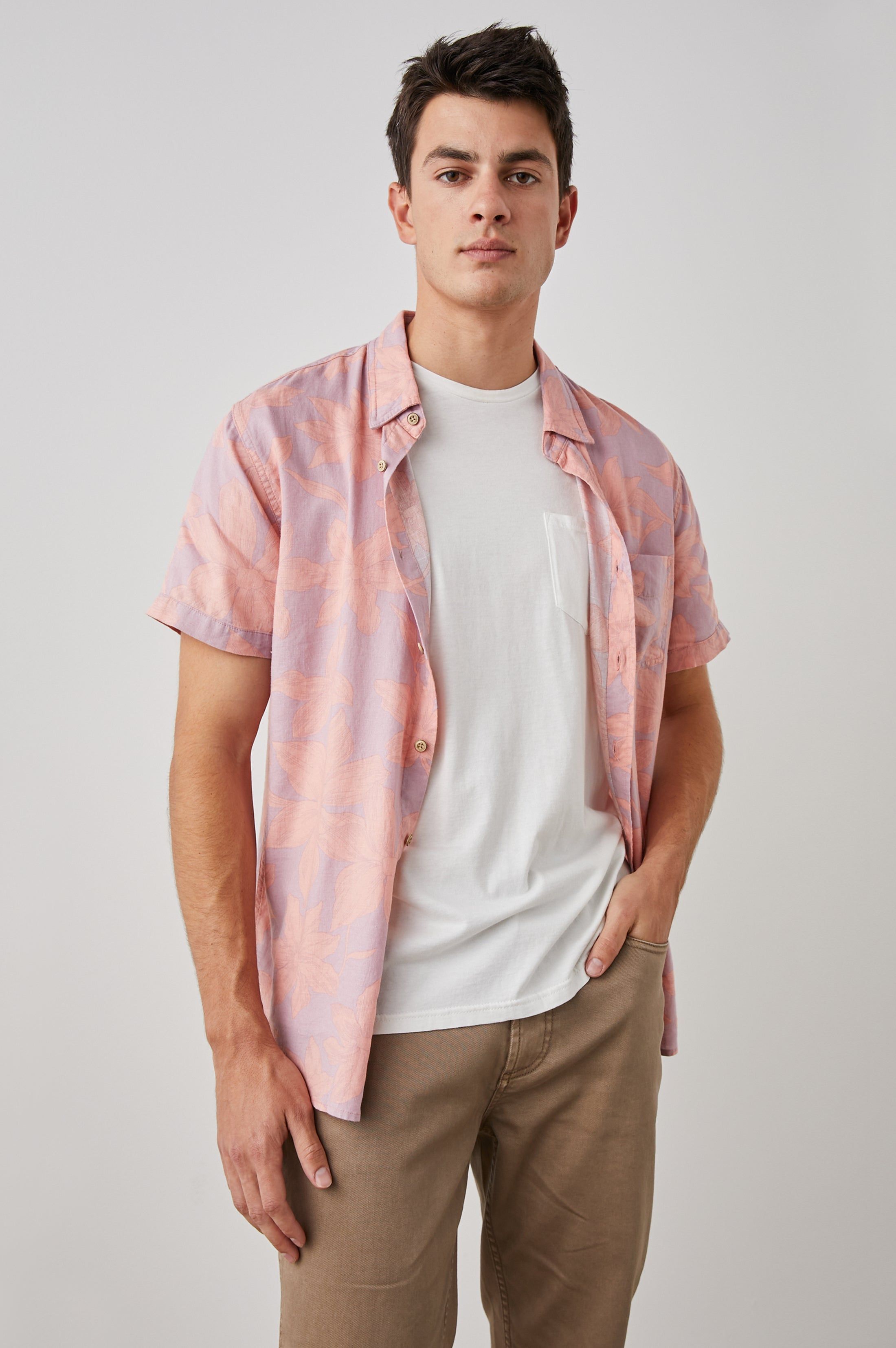 CARSON SHIRT - GARDEN SANDS FLAMINGO sold by Rails