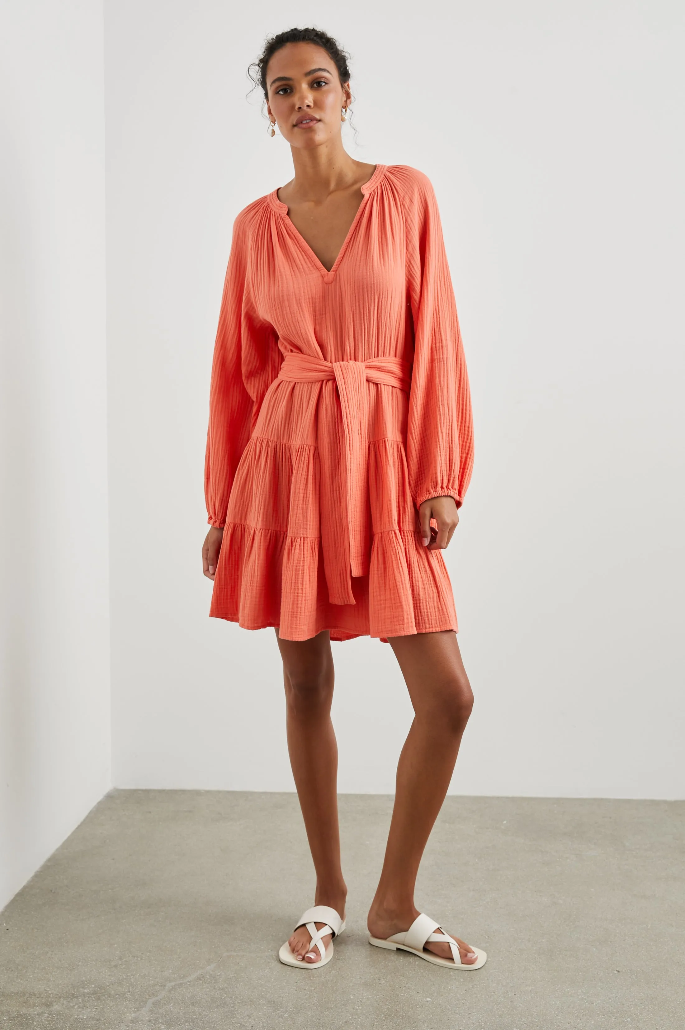AURETA DRESS - PAPAYA sold by Rails product image thumbnail 3