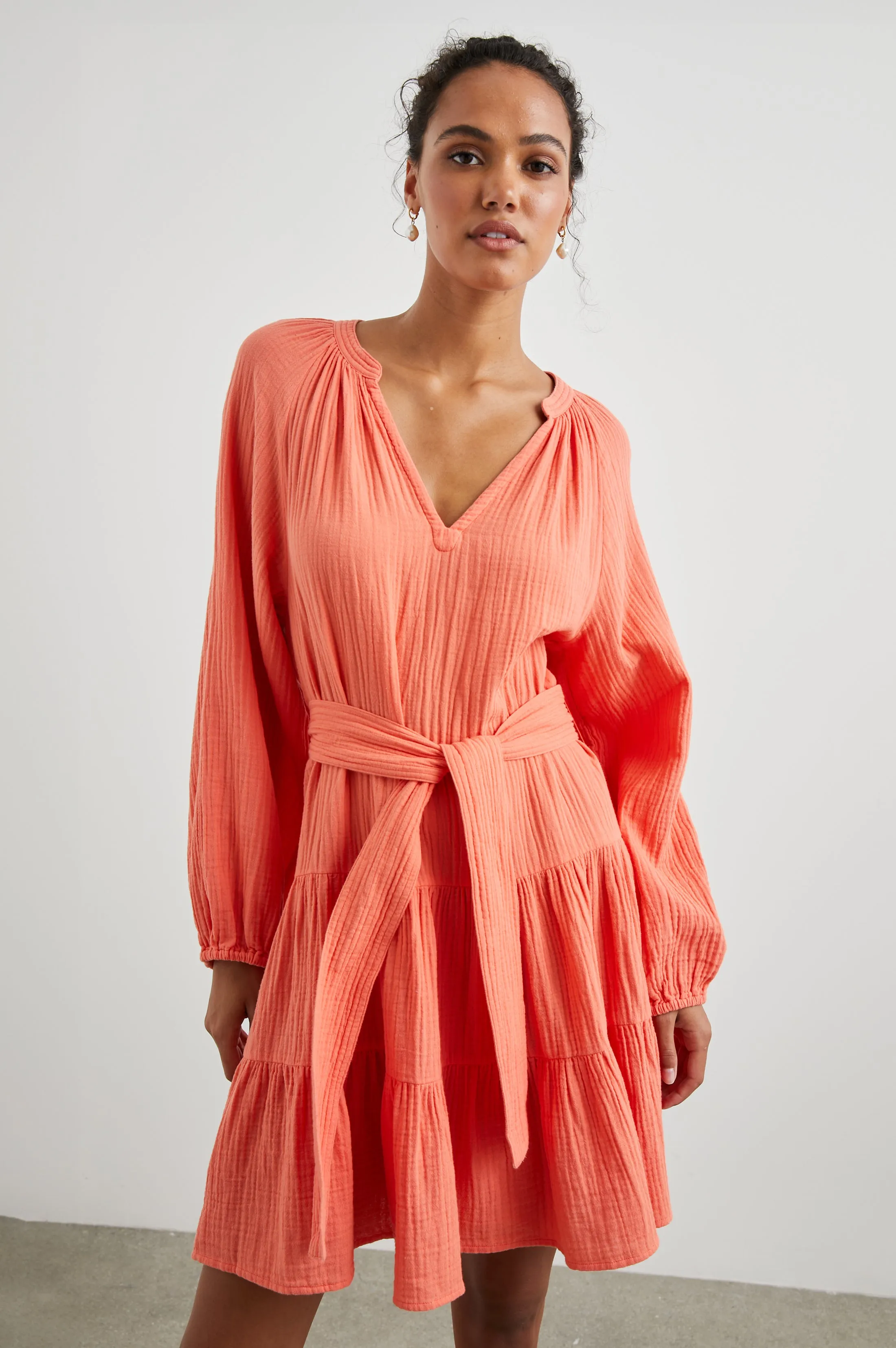 AURETA DRESS - PAPAYA sold by Rails