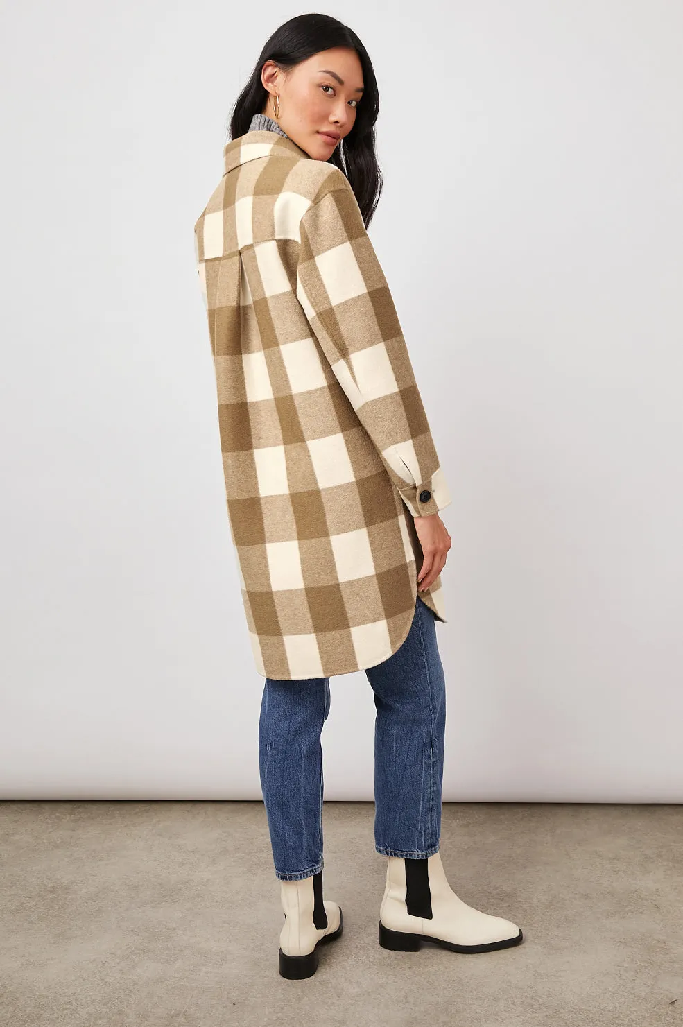 JARO COAT - IVORY CAMEL BUFFALO CHECK sold by Rails product image thumbnail 4