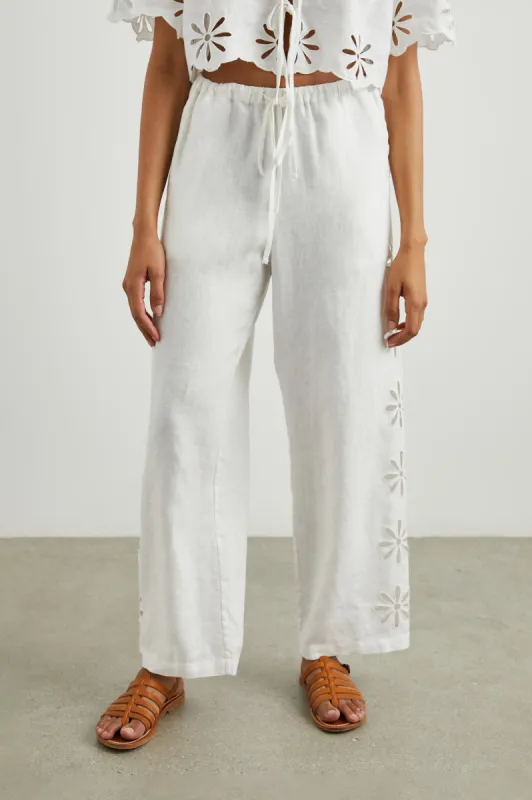 EMMIE PANT - WHITE EYELET sold by Rails