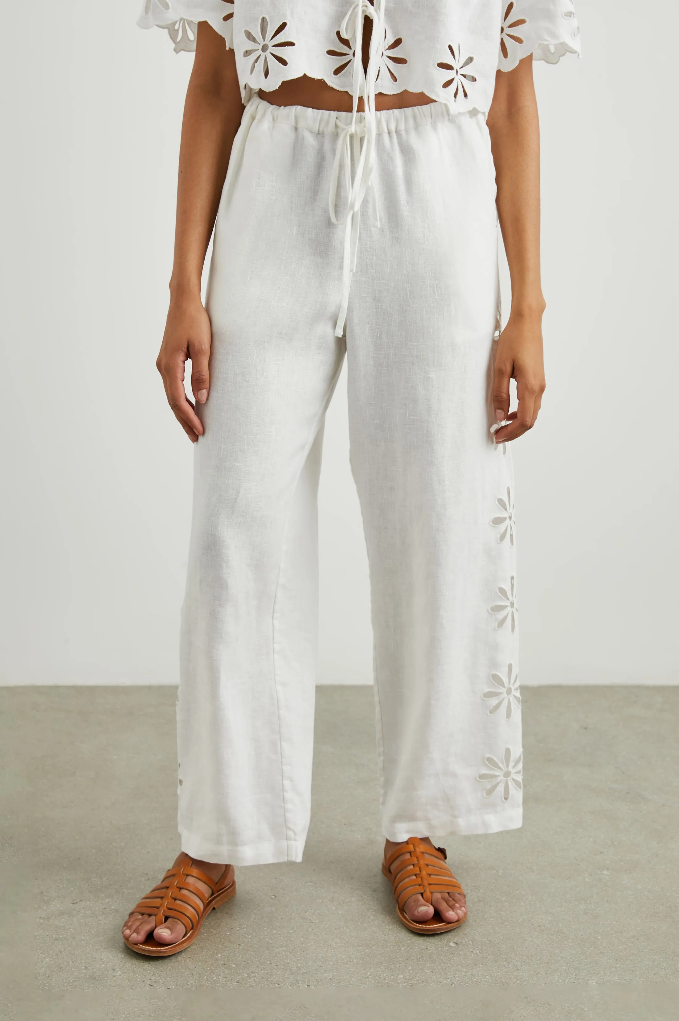 EMMIE PANT - WHITE EYELET sold by Rails