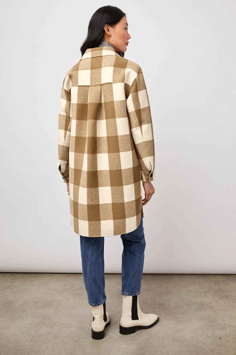 JARO COAT - IVORY CAMEL BUFFALO CHECK sold by Rails product image thumbnail 5