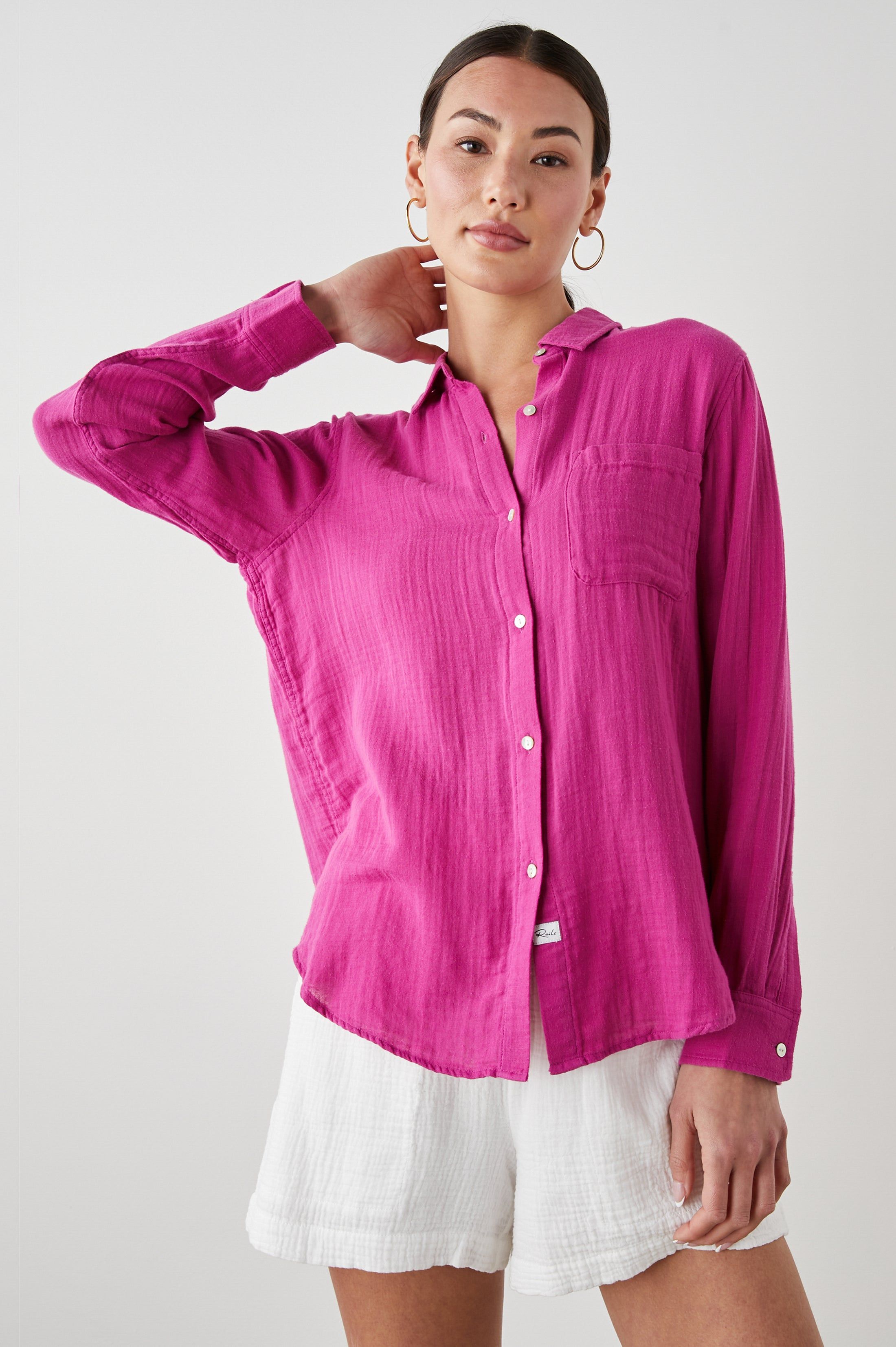 ELLIS SHIRT - BERRY sold by Rails