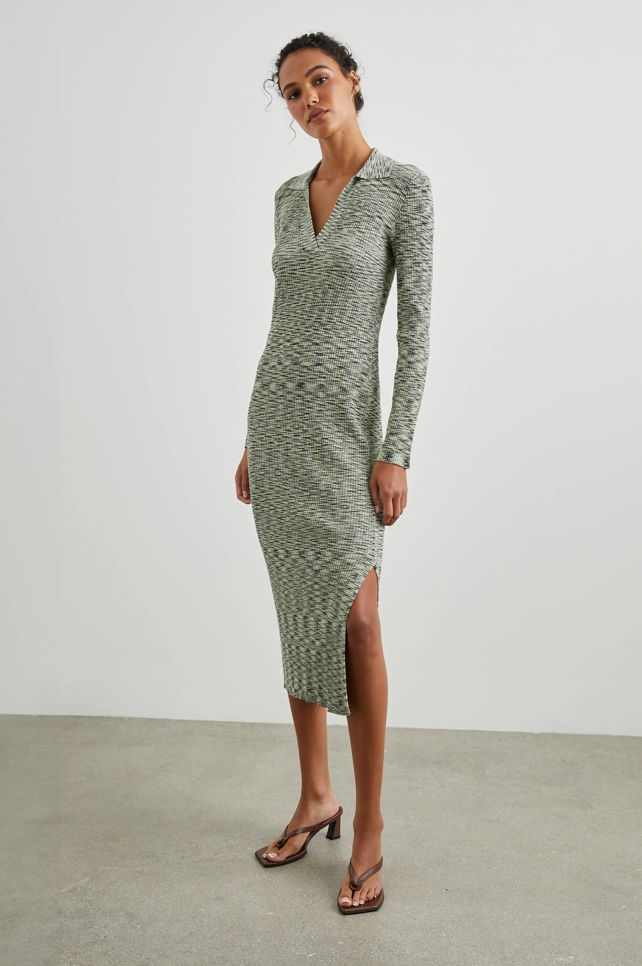 LUCIANA DRESS - MINT NAVY SPACE DYE sold by Rails