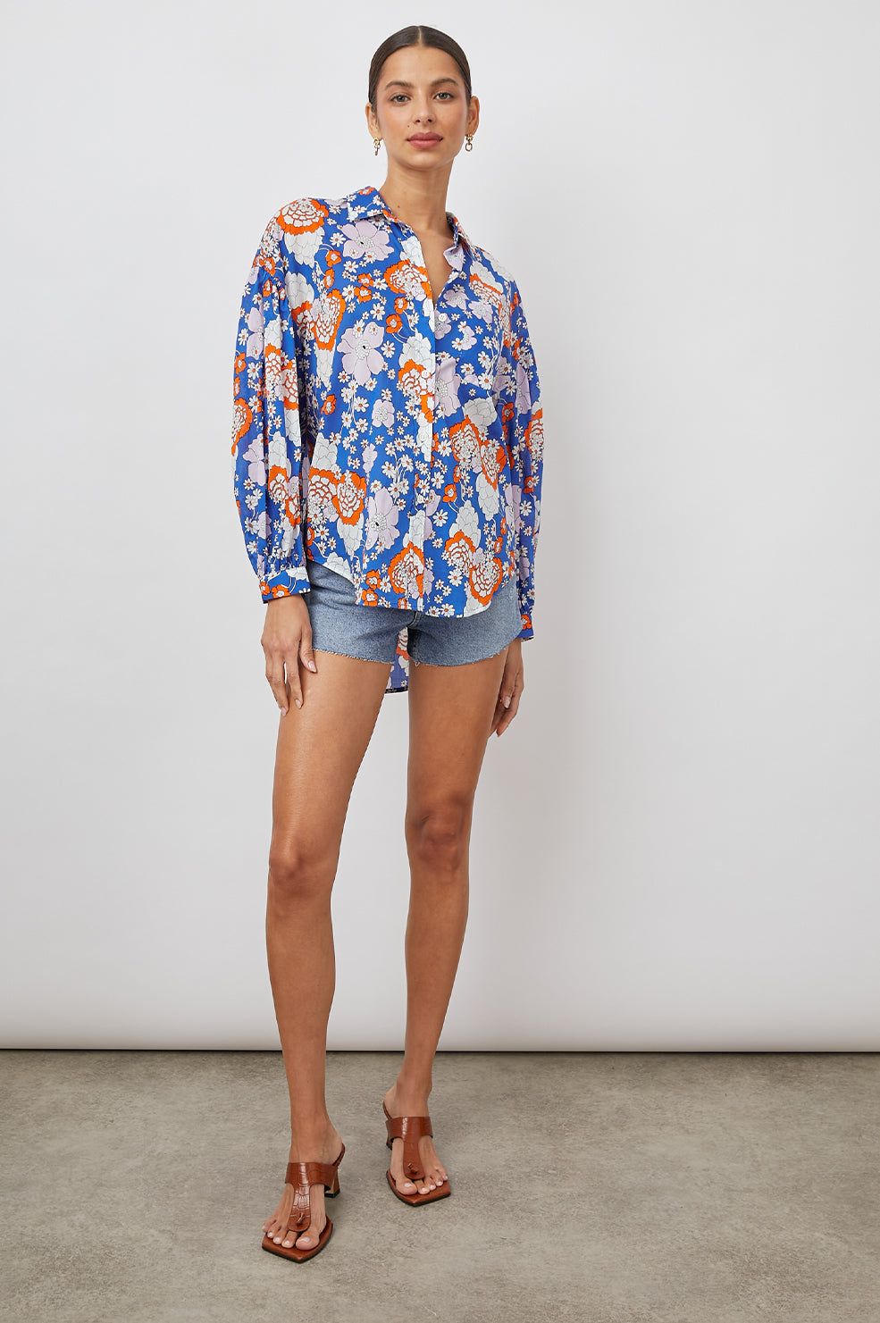 JANAE SHIRT - COBALT FLORAL sold by Rails