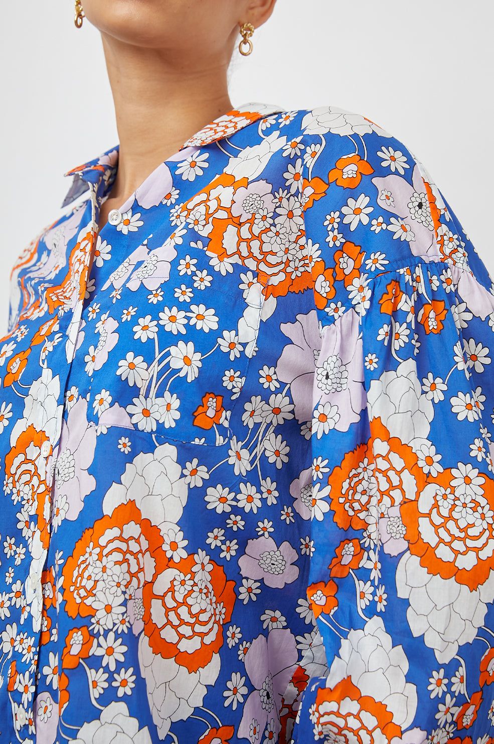 JANAE SHIRT - COBALT FLORAL sold by Rails product image thumbnail 2