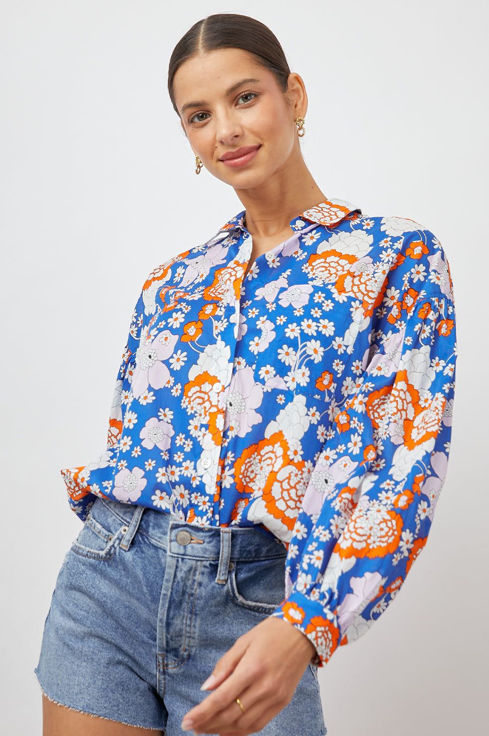 JANAE SHIRT - COBALT FLORAL sold by Rails product image thumbnail 4
