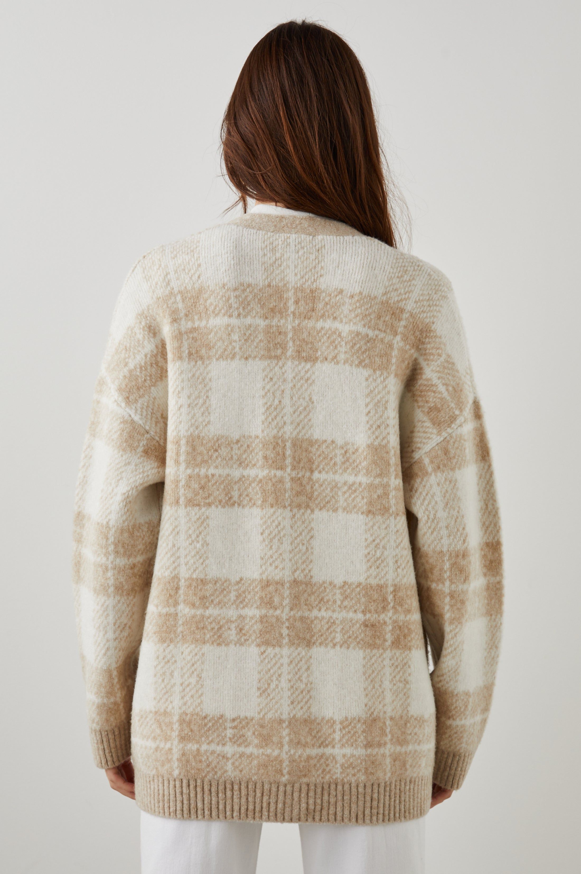 RUNI CARDIGAN - IVORY SAND PLAID sold by Rails product image thumbnail 5