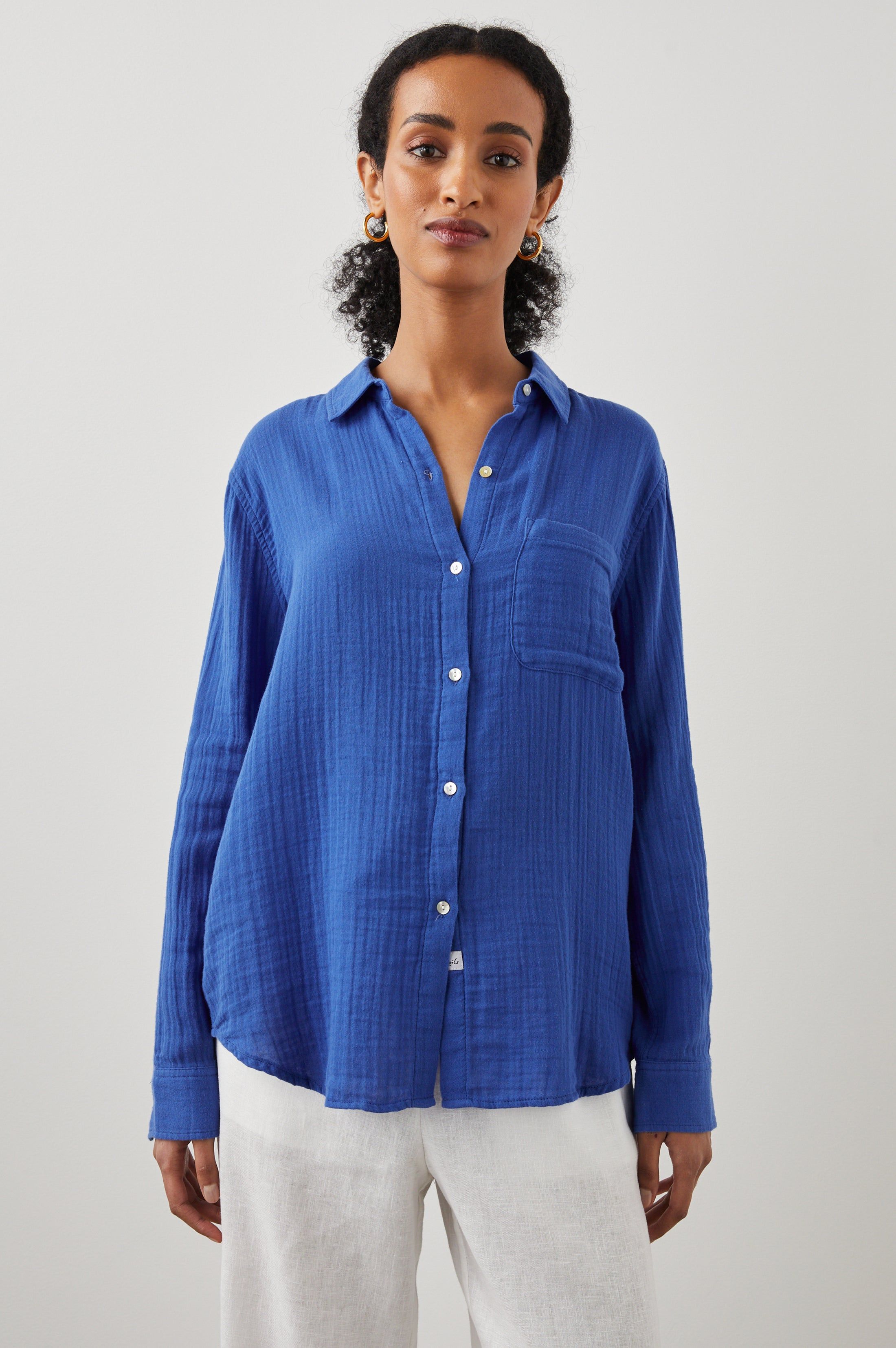 ELLIS SHIRT - COBALT sold by Rails product image thumbnail 4