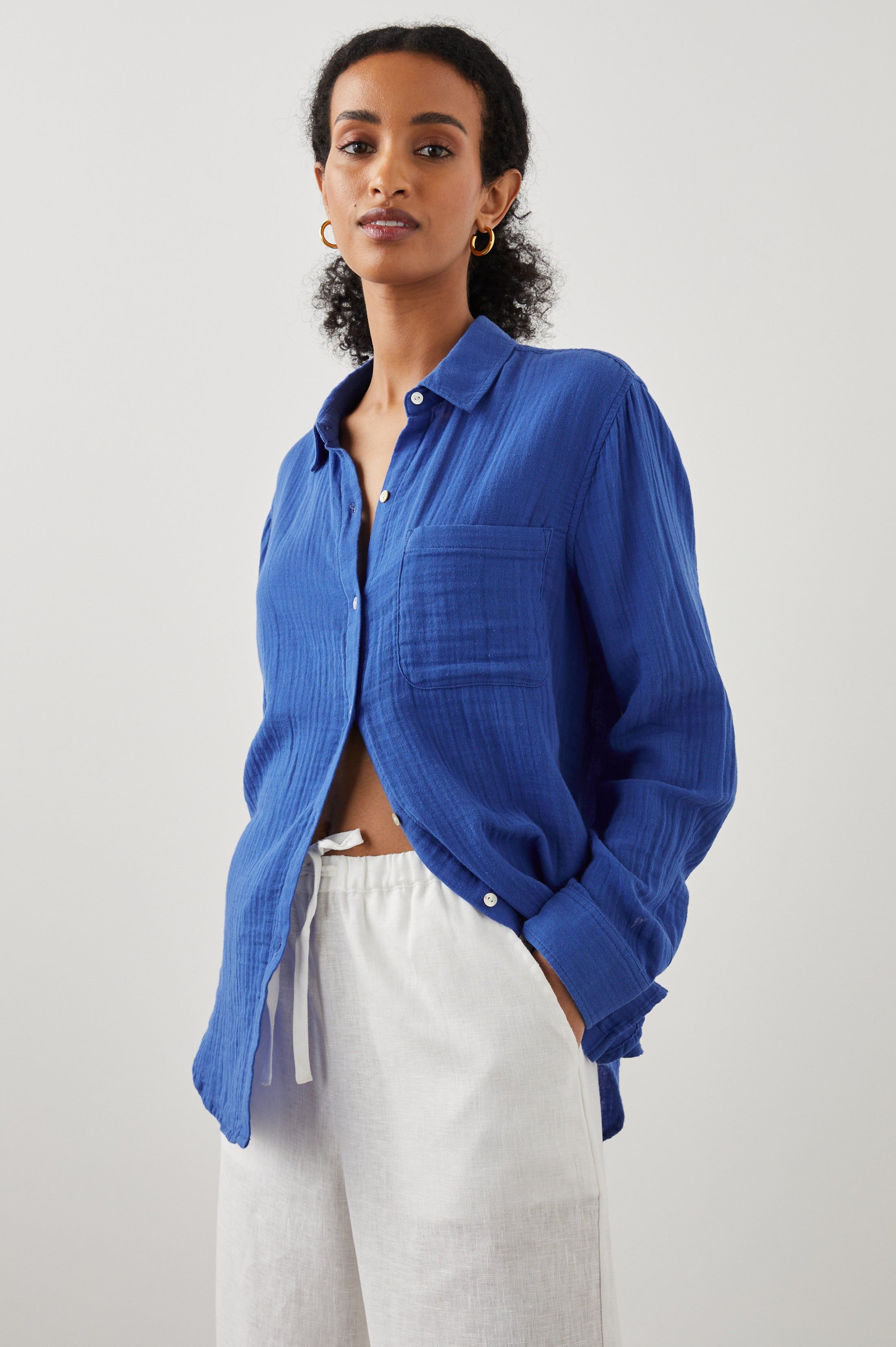 ELLIS SHIRT - COBALT sold by Rails product image thumbnail 3