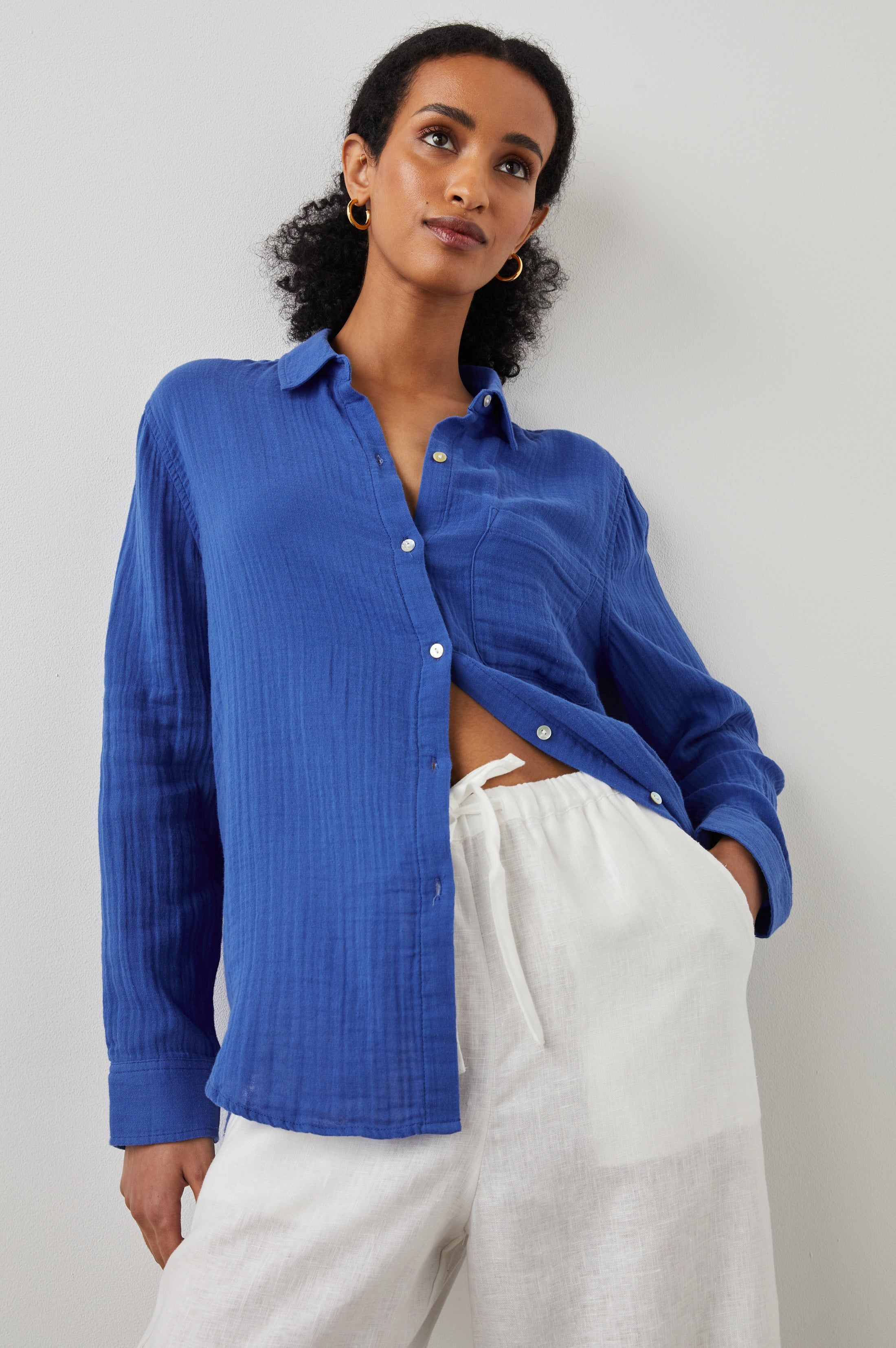 ELLIS SHIRT - COBALT sold by Rails product image thumbnail 6