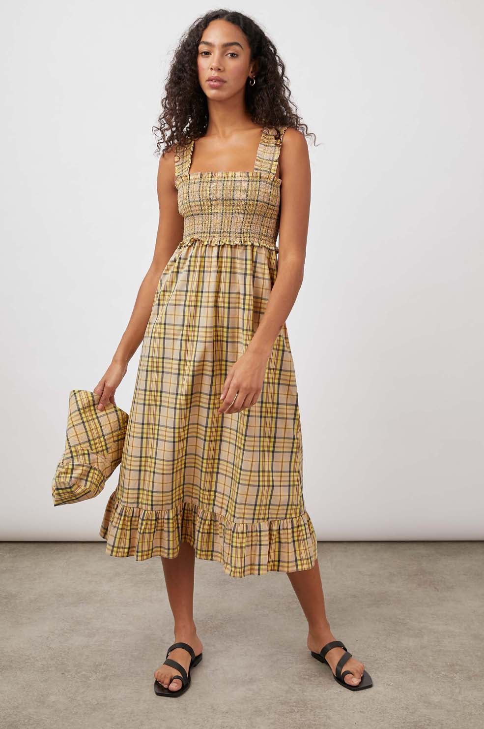 RUMI DRESS - SUNFLOWER PLAID sold by Rails