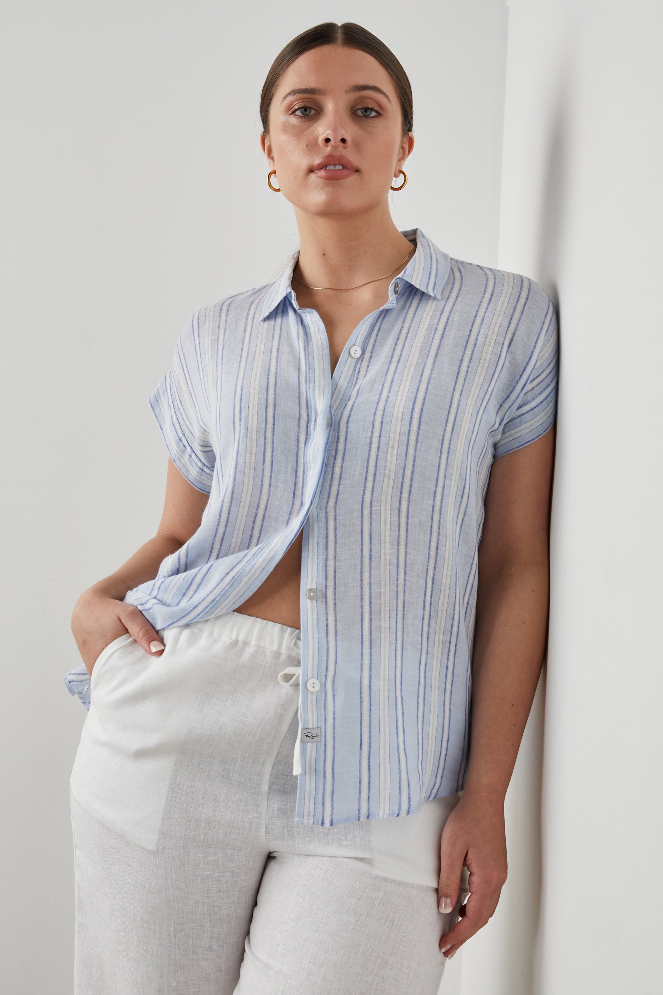 JAMIE SHIRT - NAPOLI STRIPE sold by Rails product image thumbnail 9