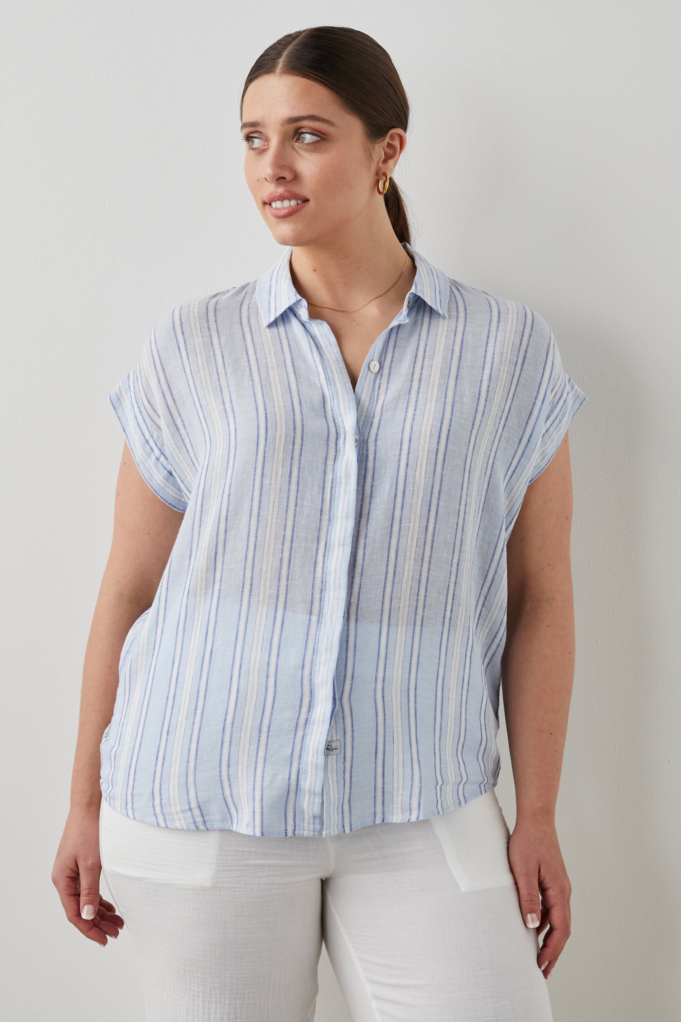JAMIE SHIRT - NAPOLI STRIPE sold by Rails product image thumbnail 7