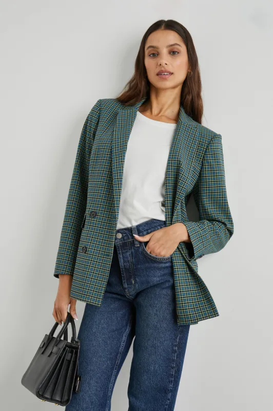 JAC BLAZER - NAVY LIME CHECK sold by Rails