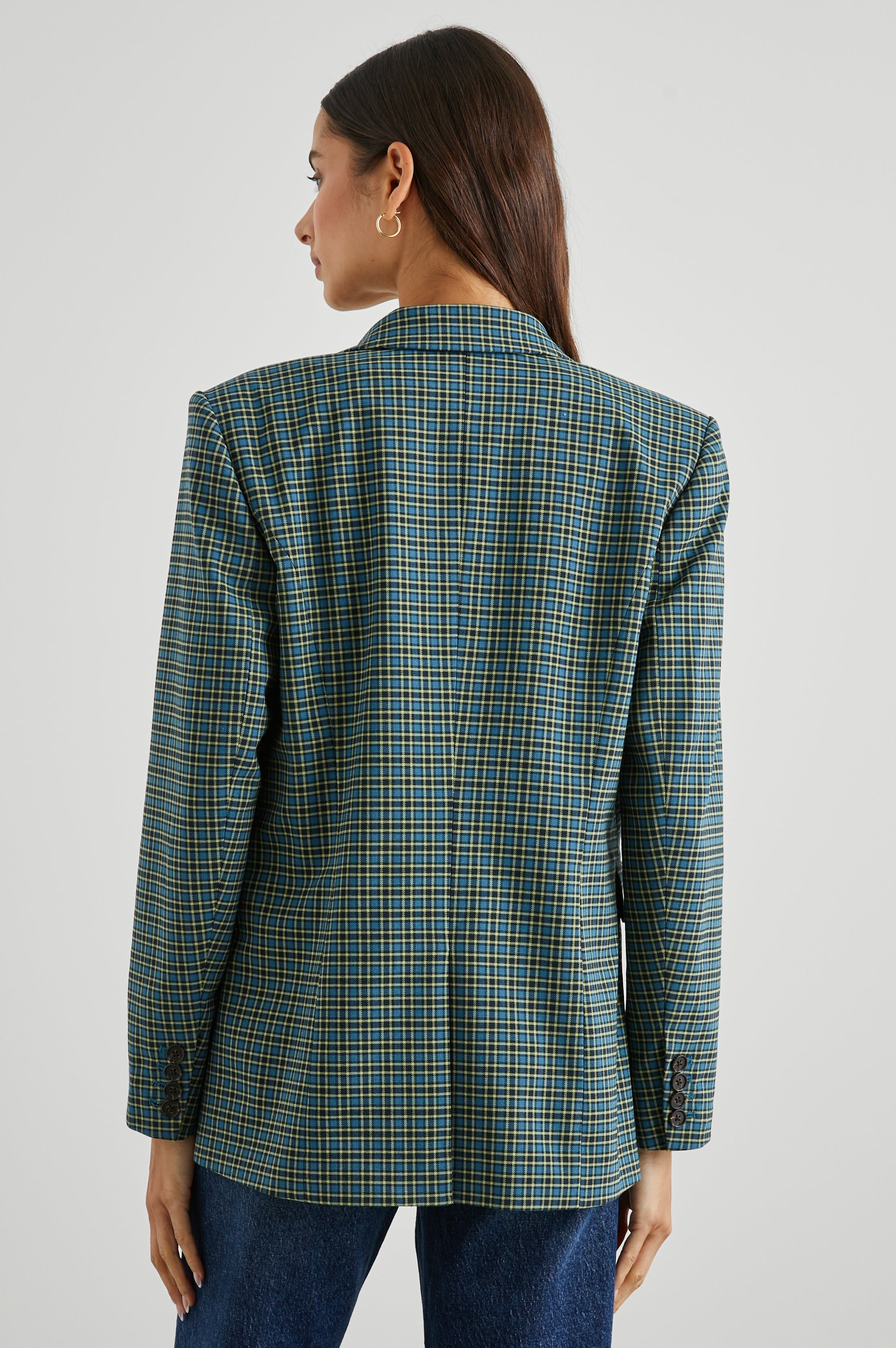 JAC BLAZER - NAVY LIME CHECK sold by Rails product image thumbnail 5