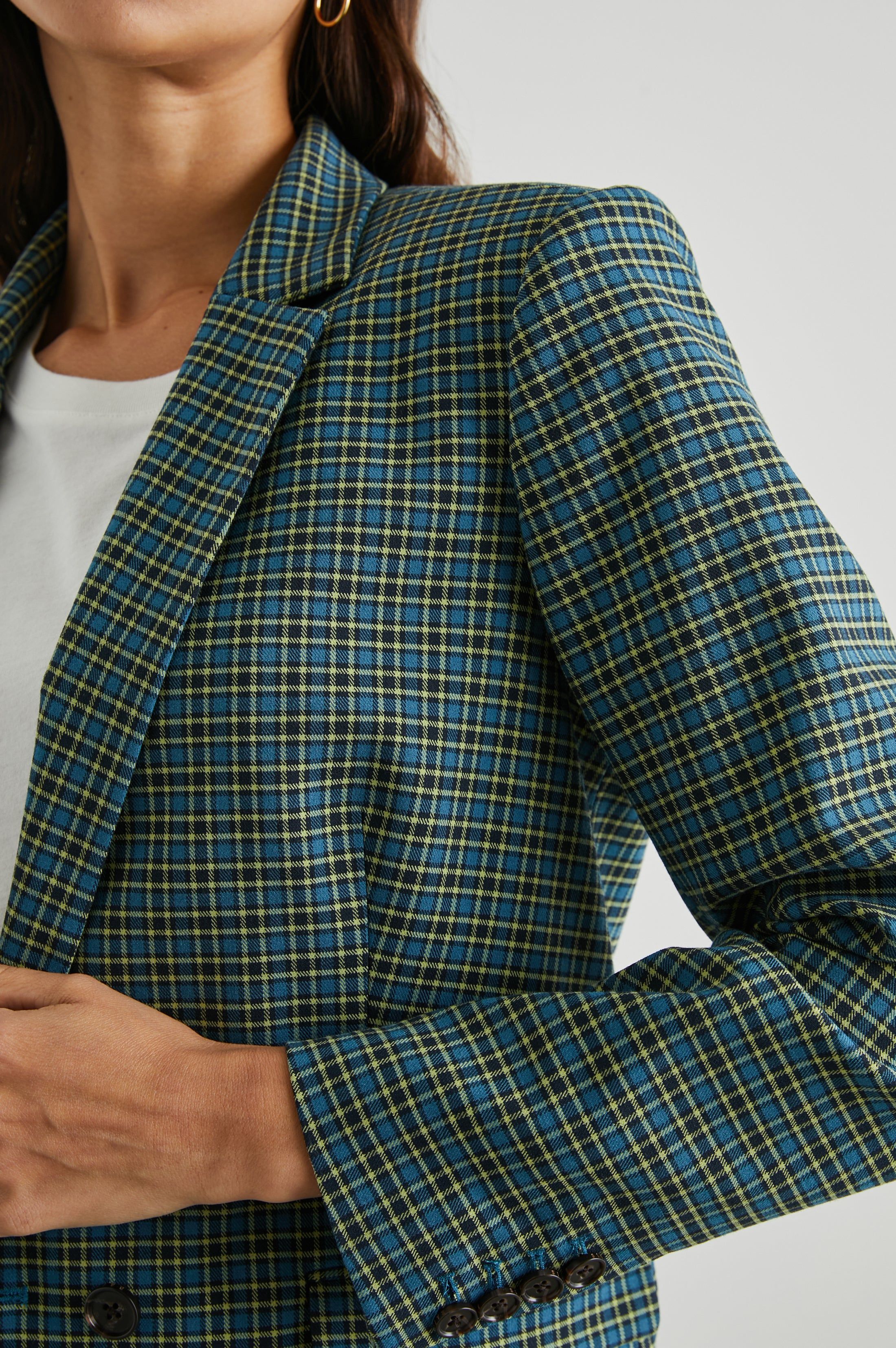 JAC BLAZER - NAVY LIME CHECK sold by Rails product image thumbnail 2