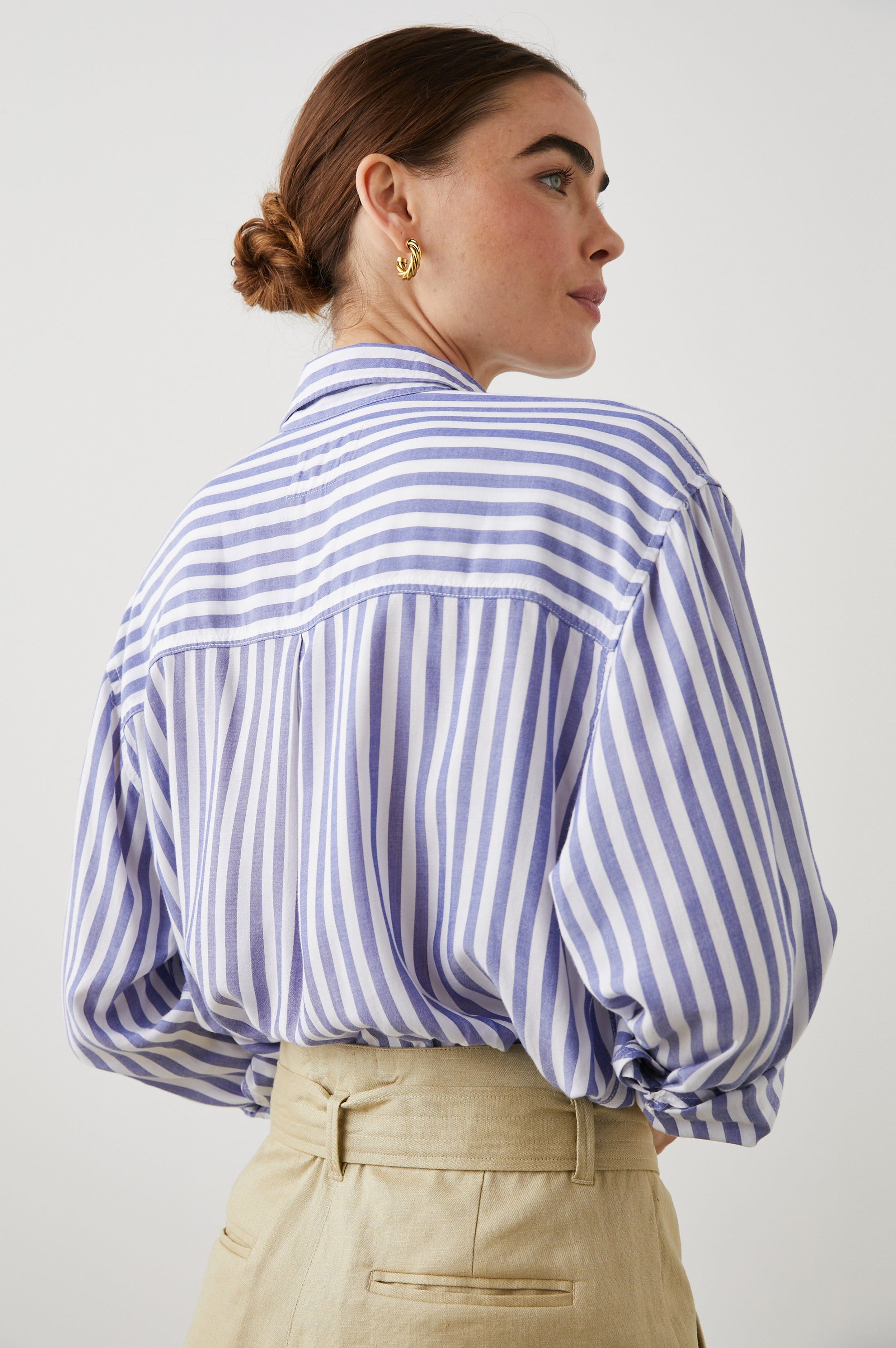 ELLE SHIRT - BLUE WHITE STRIPE sold by Rails product image thumbnail 5