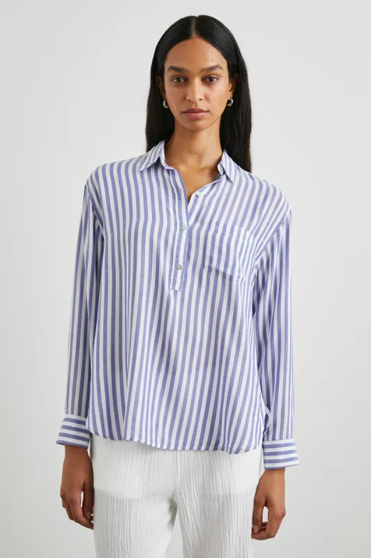ELLE SHIRT - BLUE WHITE STRIPE sold by Rails