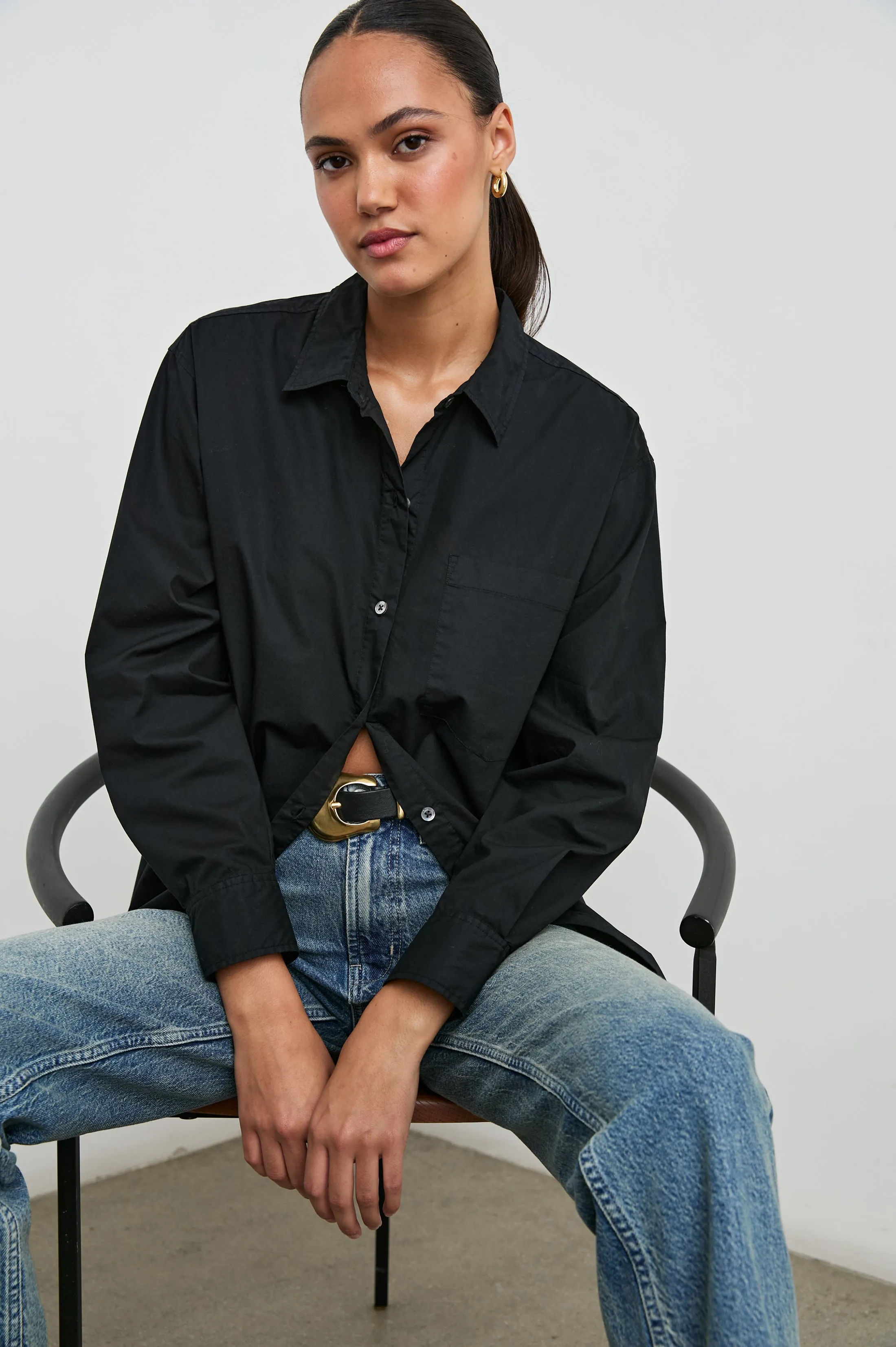 ELSA SHIRT - BLACK sold by Rails product image thumbnail 5