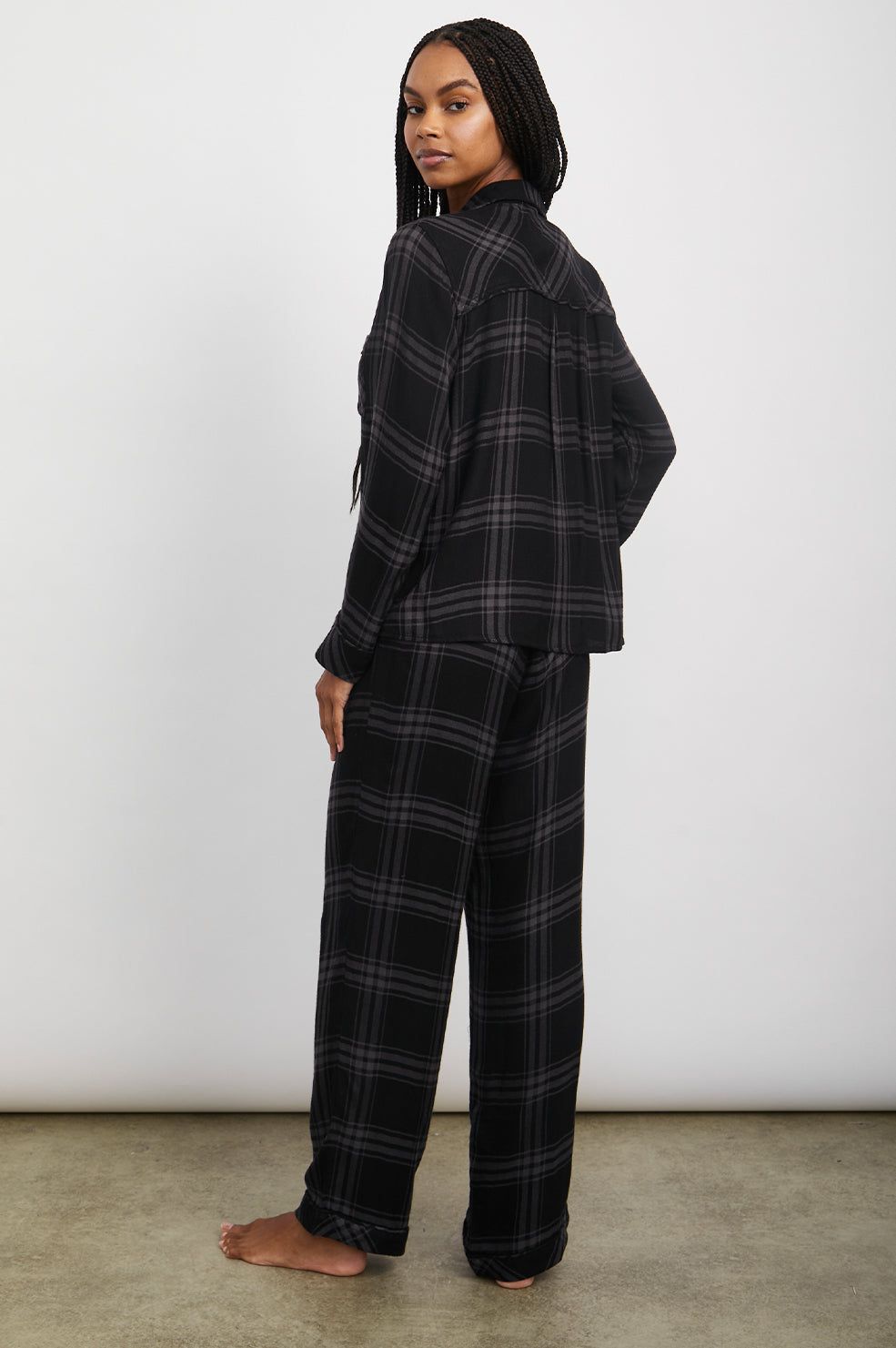 CLARA PAJAMA SET - NOIR CARBON sold by Rails product image thumbnail 3