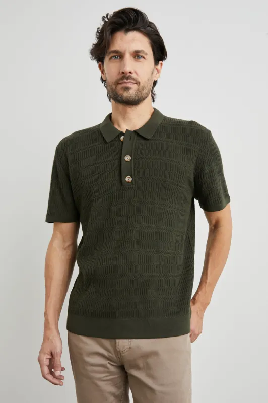 NATHAN POLO SHIRT - ANCIENT OLIVE sold by Rails