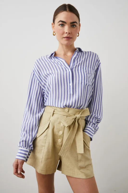 ELLE SHIRT - BLUE WHITE STRIPE sold by Rails