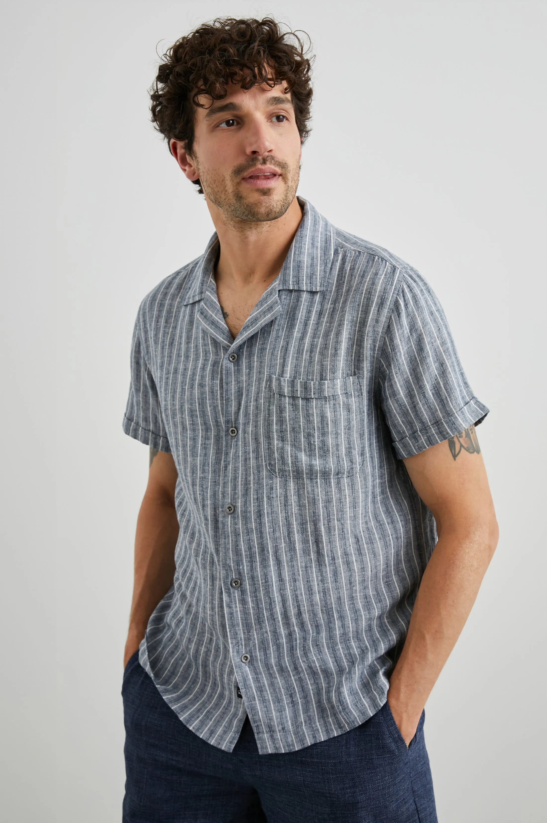 WAIMEA SHIRT - OCEAN MIST STRIPE sold by Rails
