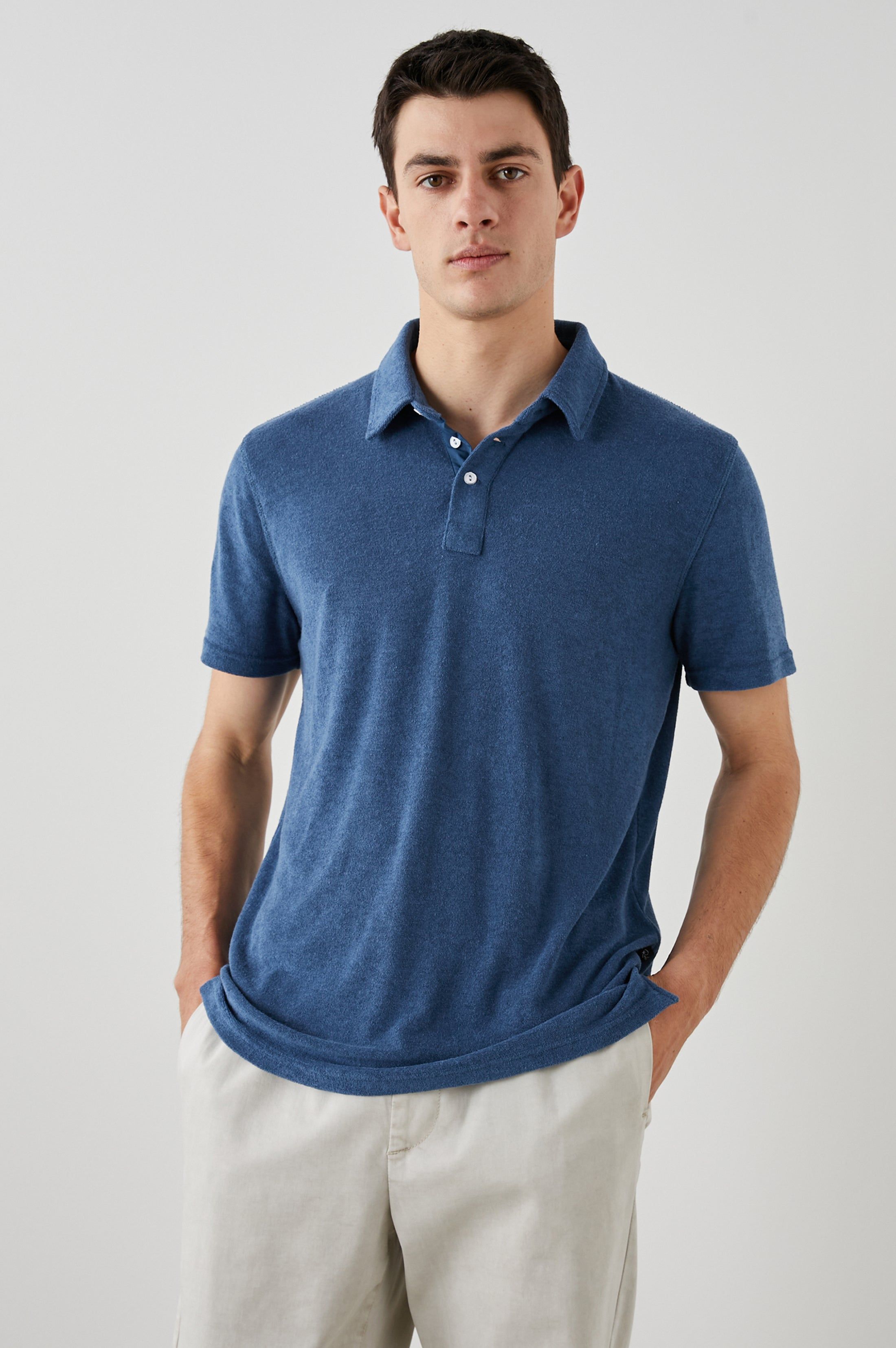 RHEN POLO SHIRT - ENSIGN BLUE sold by Rails