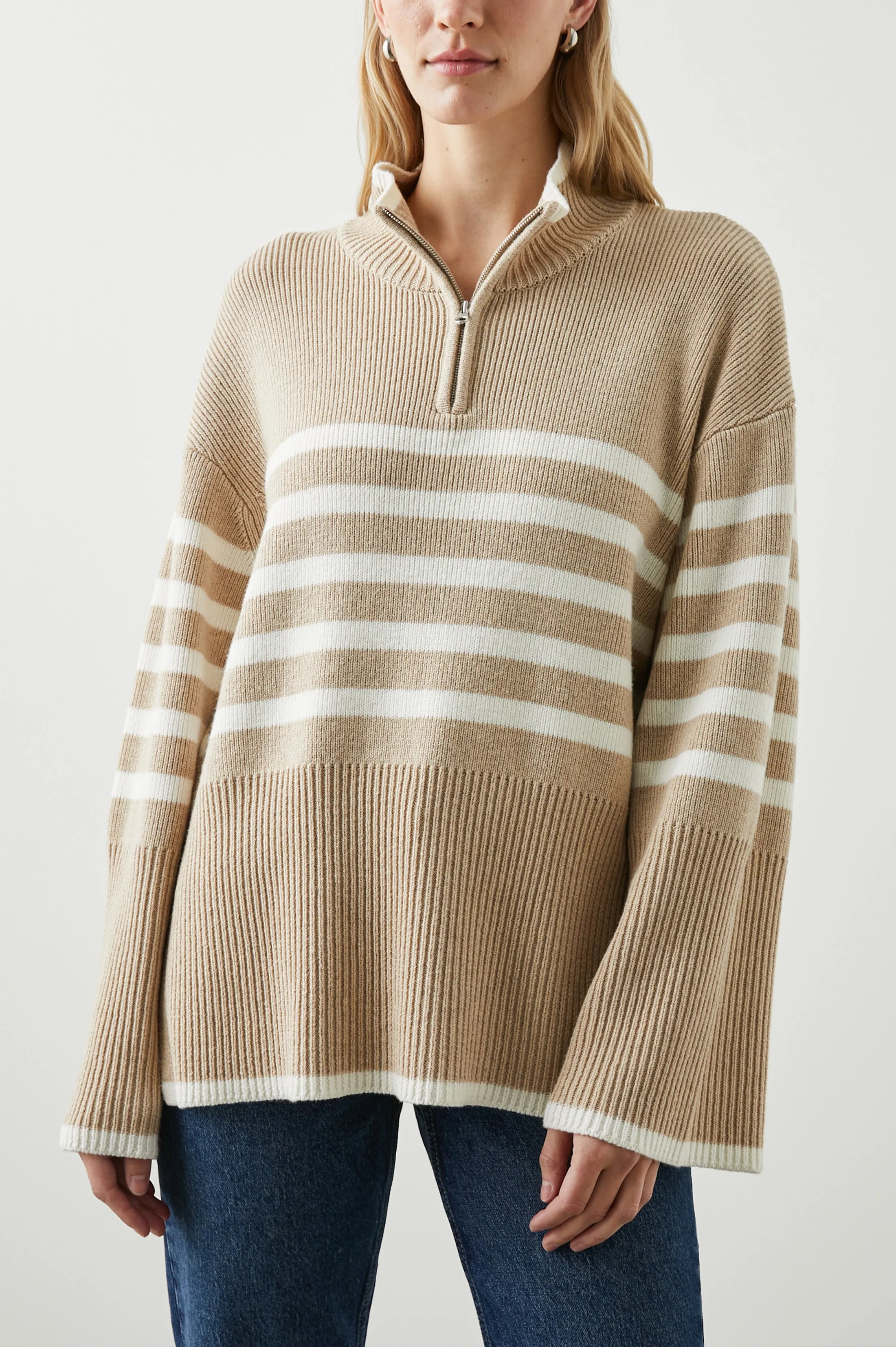 TESSA SWEATER - SAND STRIPE sold by Rails