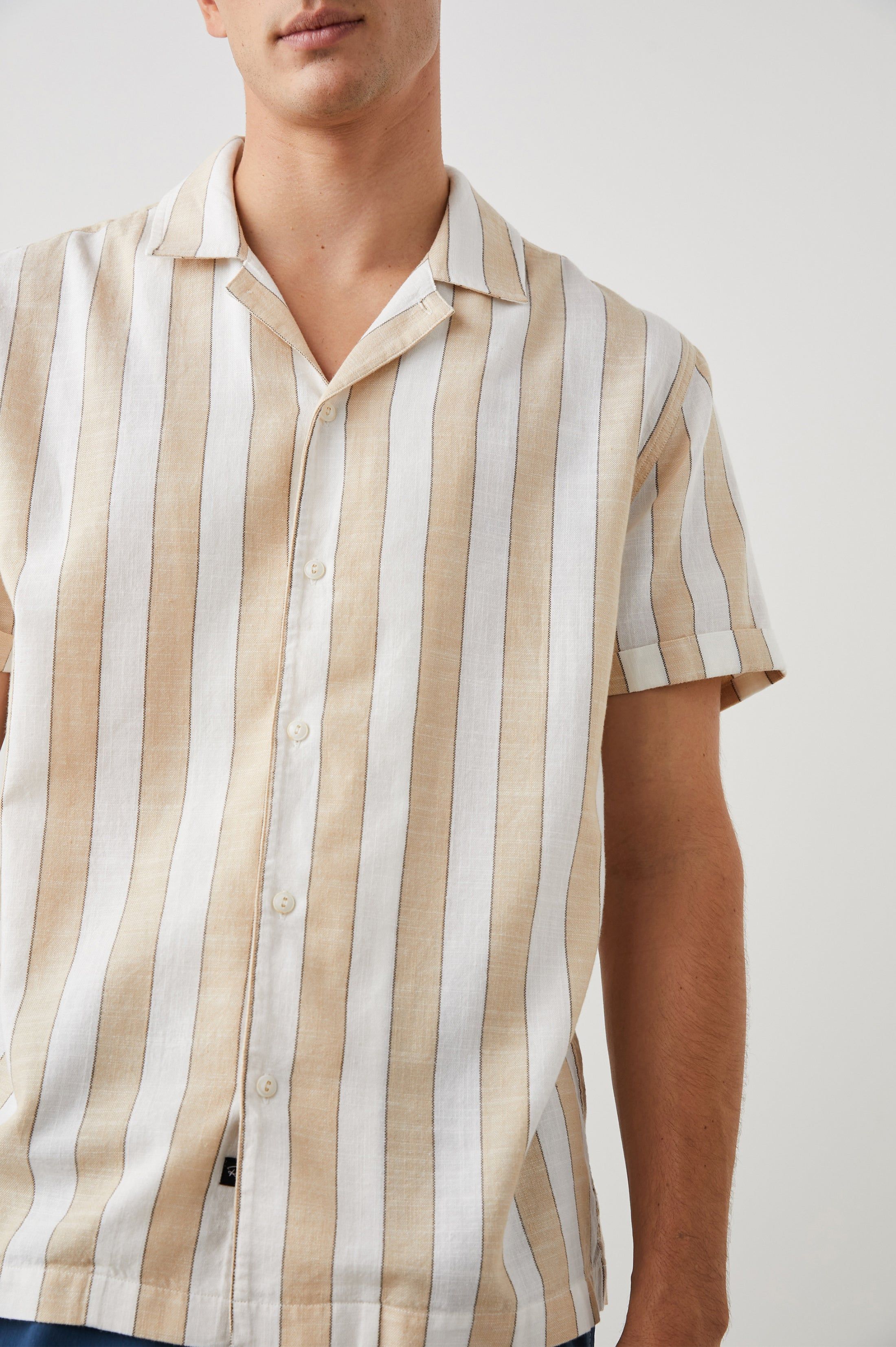 AMALFI SHIRT - CHICKPEA IVORY STRIPE sold by Rails product image thumbnail 2