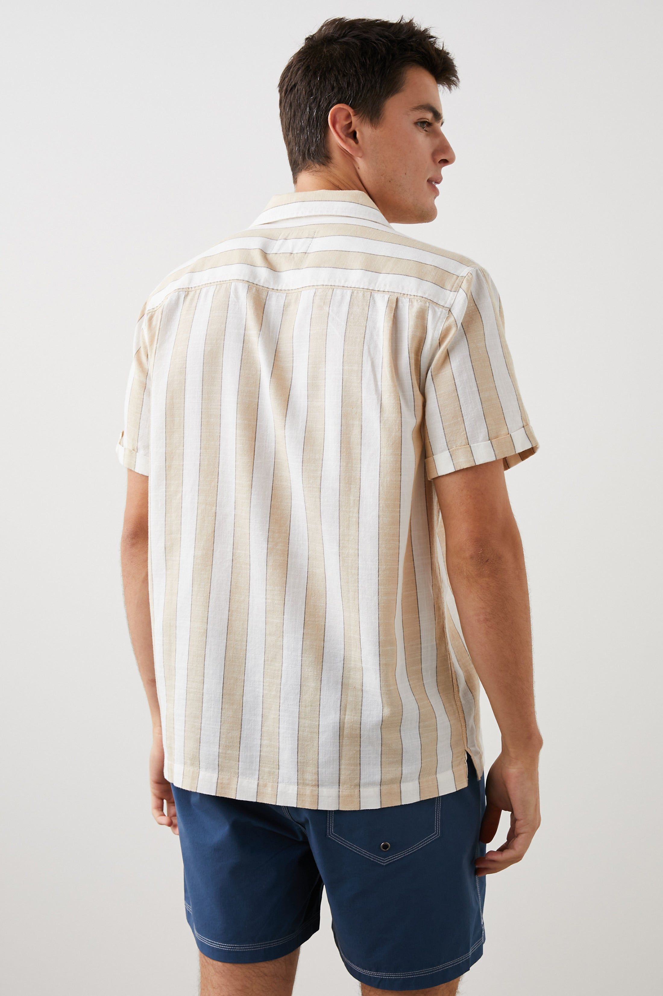 AMALFI SHIRT - CHICKPEA IVORY STRIPE sold by Rails product image thumbnail 5
