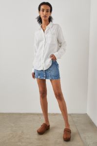 INGRID SHIRT - WHITE DAISY APPLIQUE sold by Rails