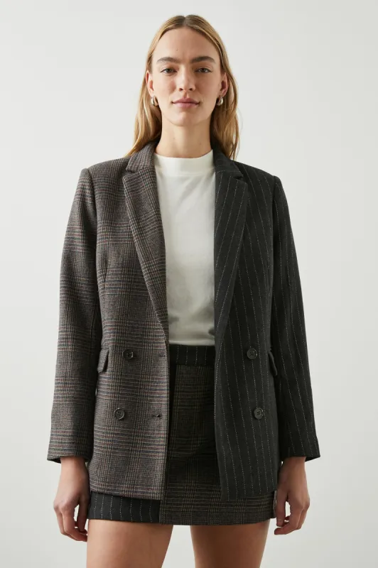 CODY BLAZER - PINSTRIPE PLAID MIX sold by Rails