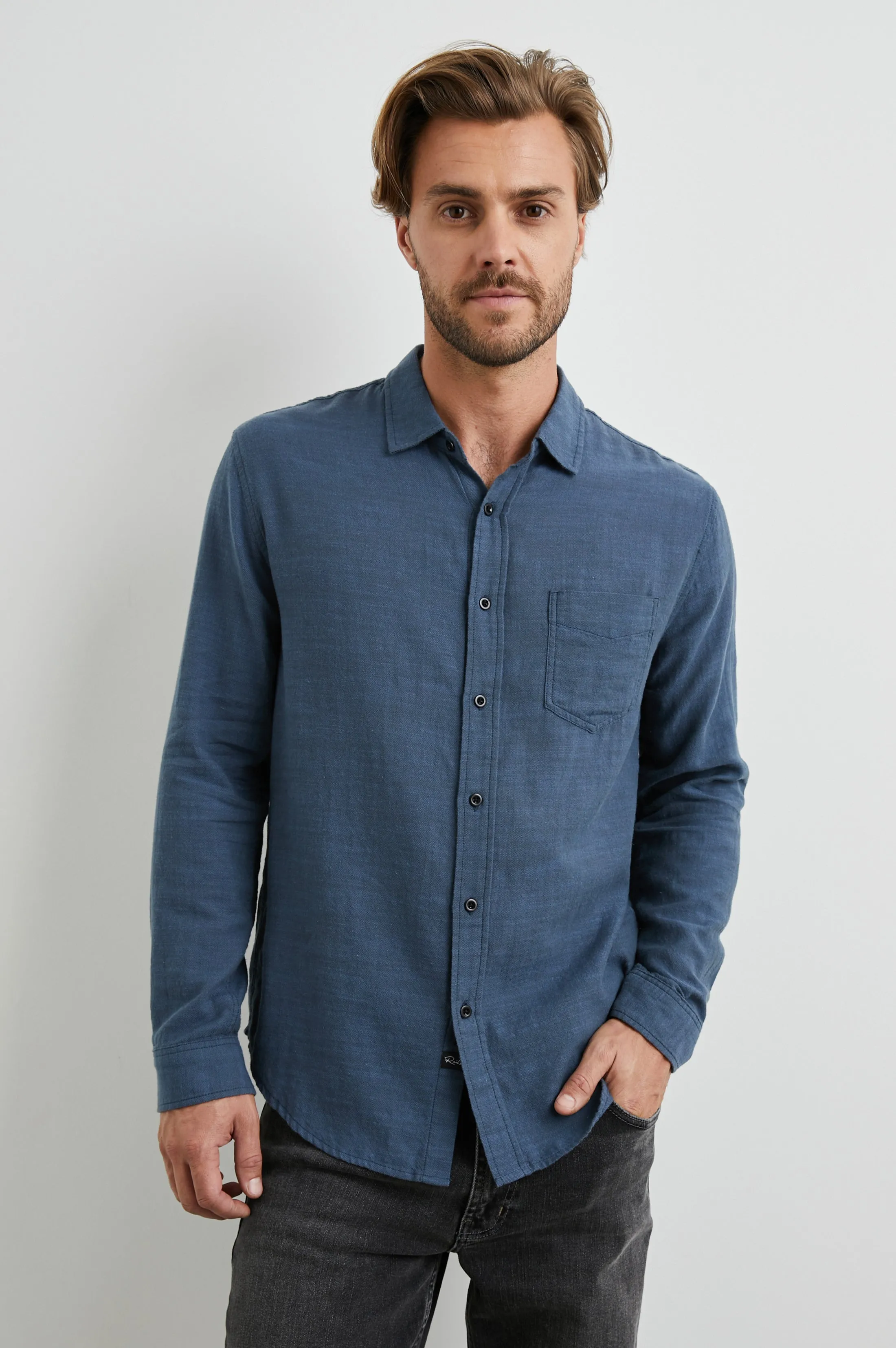 WYATT SHIRT - SEA BLUE sold by Rails
