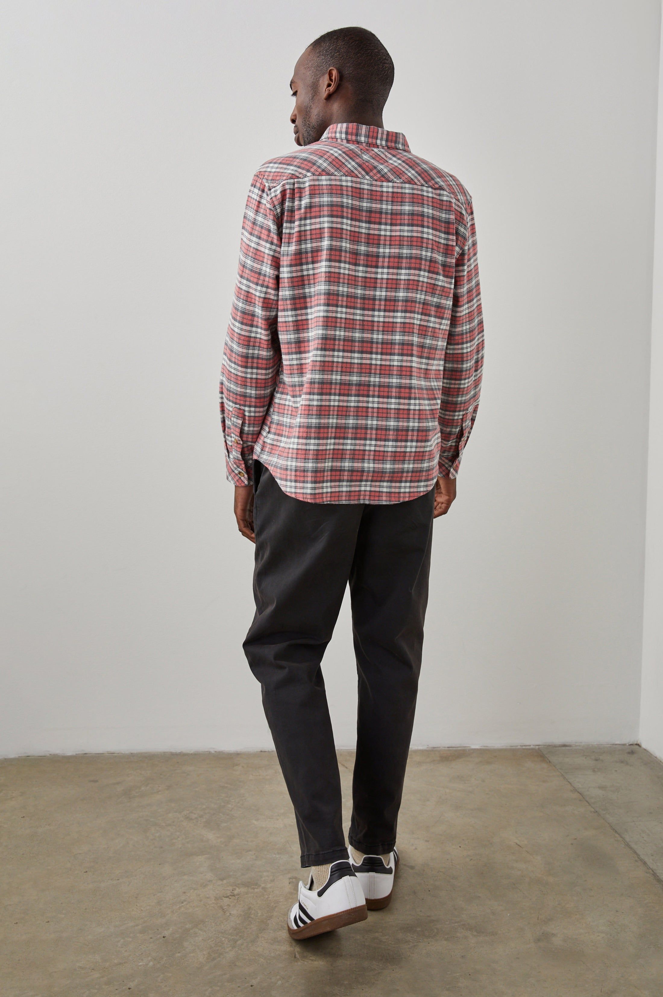 REID SHIRT - SCARLET CHARCOAL WHITE sold by Rails product image thumbnail 6