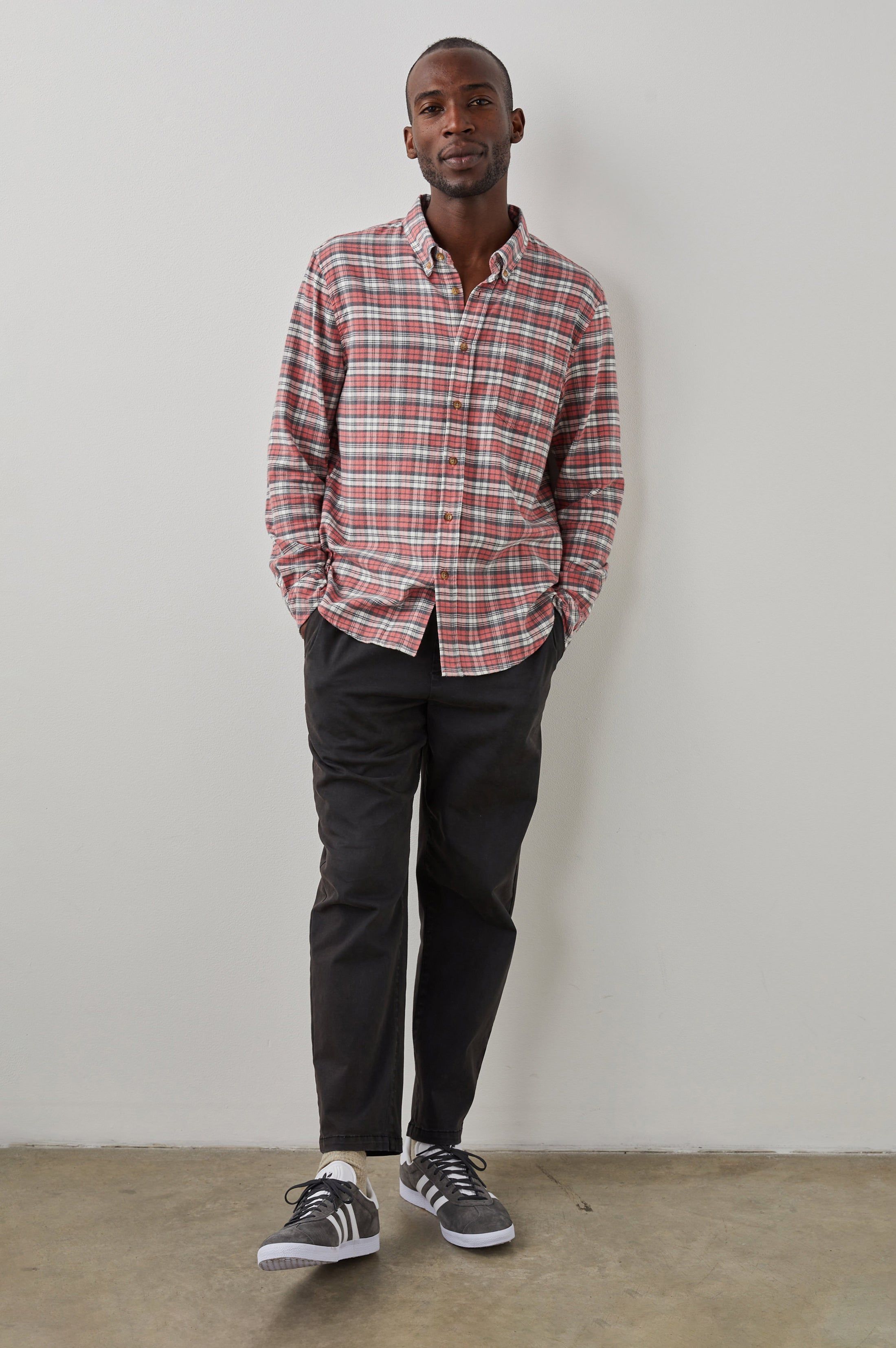 REID SHIRT - SCARLET CHARCOAL WHITE sold by Rails product image thumbnail 3